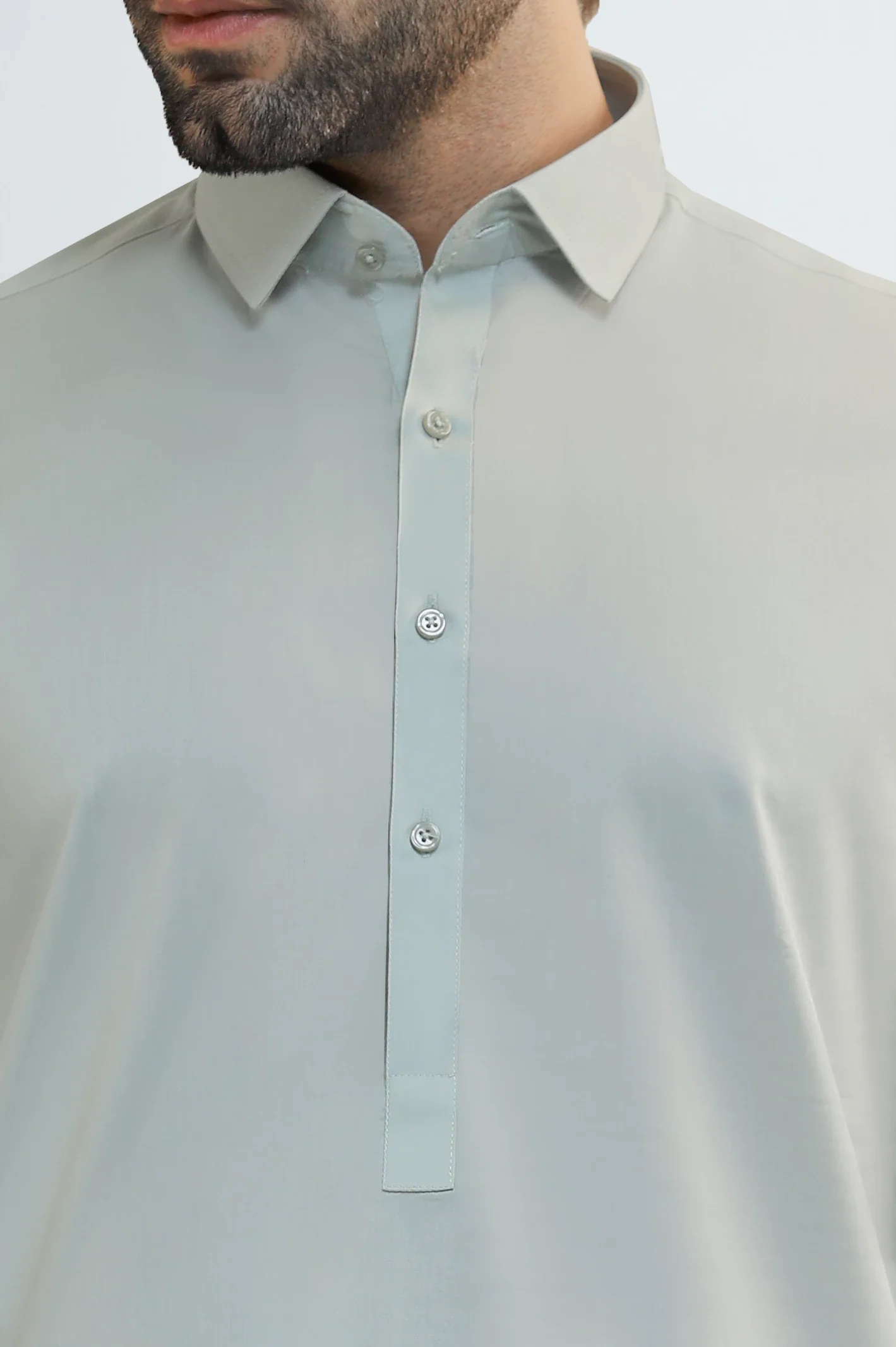 Light Green Cotton Shalwar Kameez - Image 3