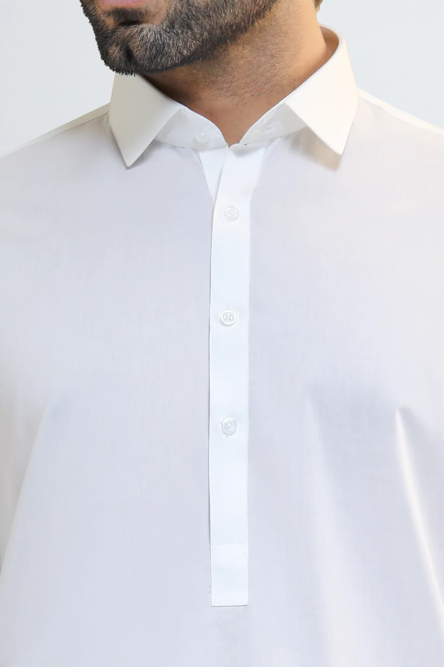 Off White Cotton Shalwar Kameez - Image 3
