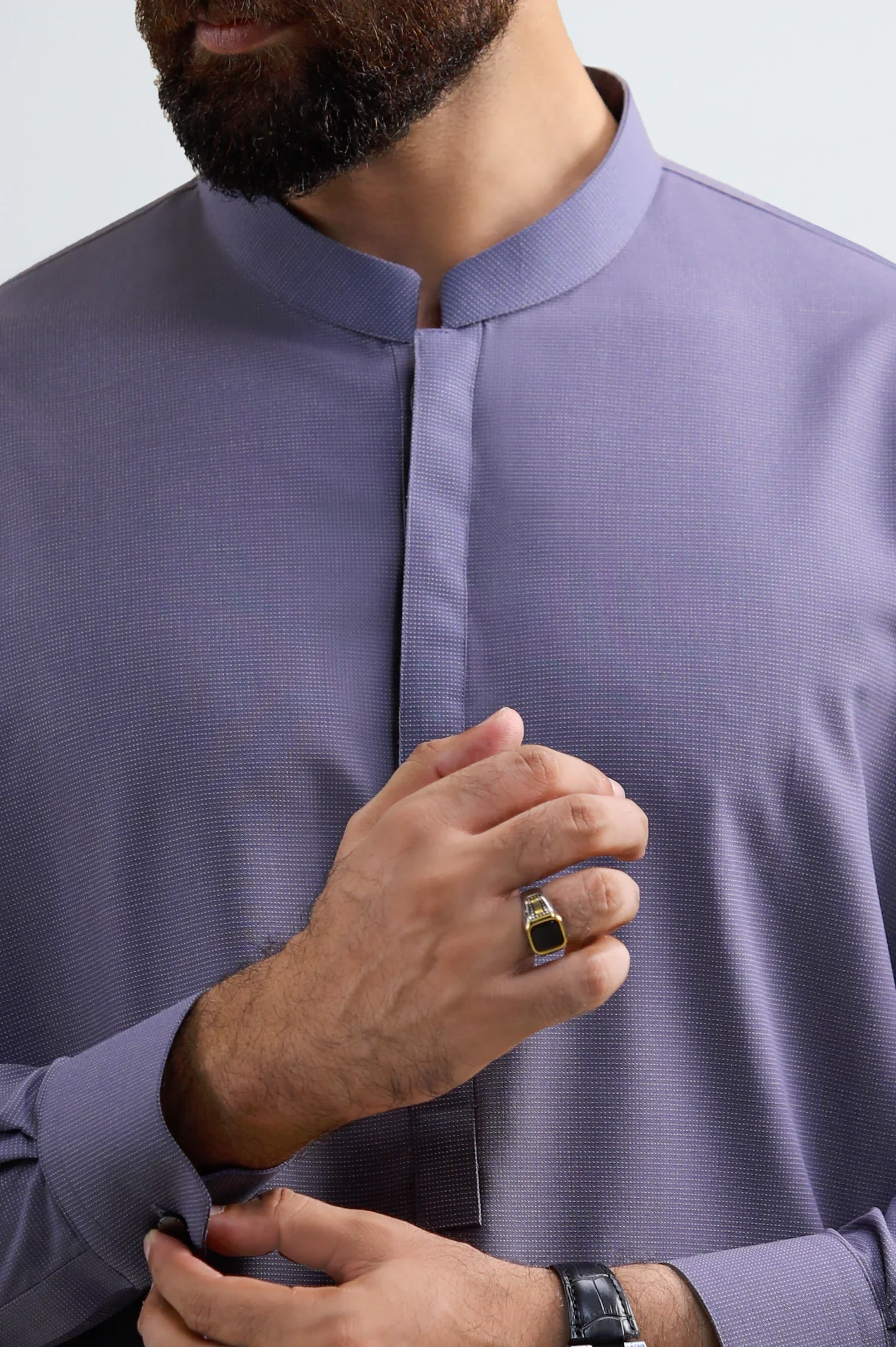 Grey Wash & Wear Shalwar Kameez - Image 3