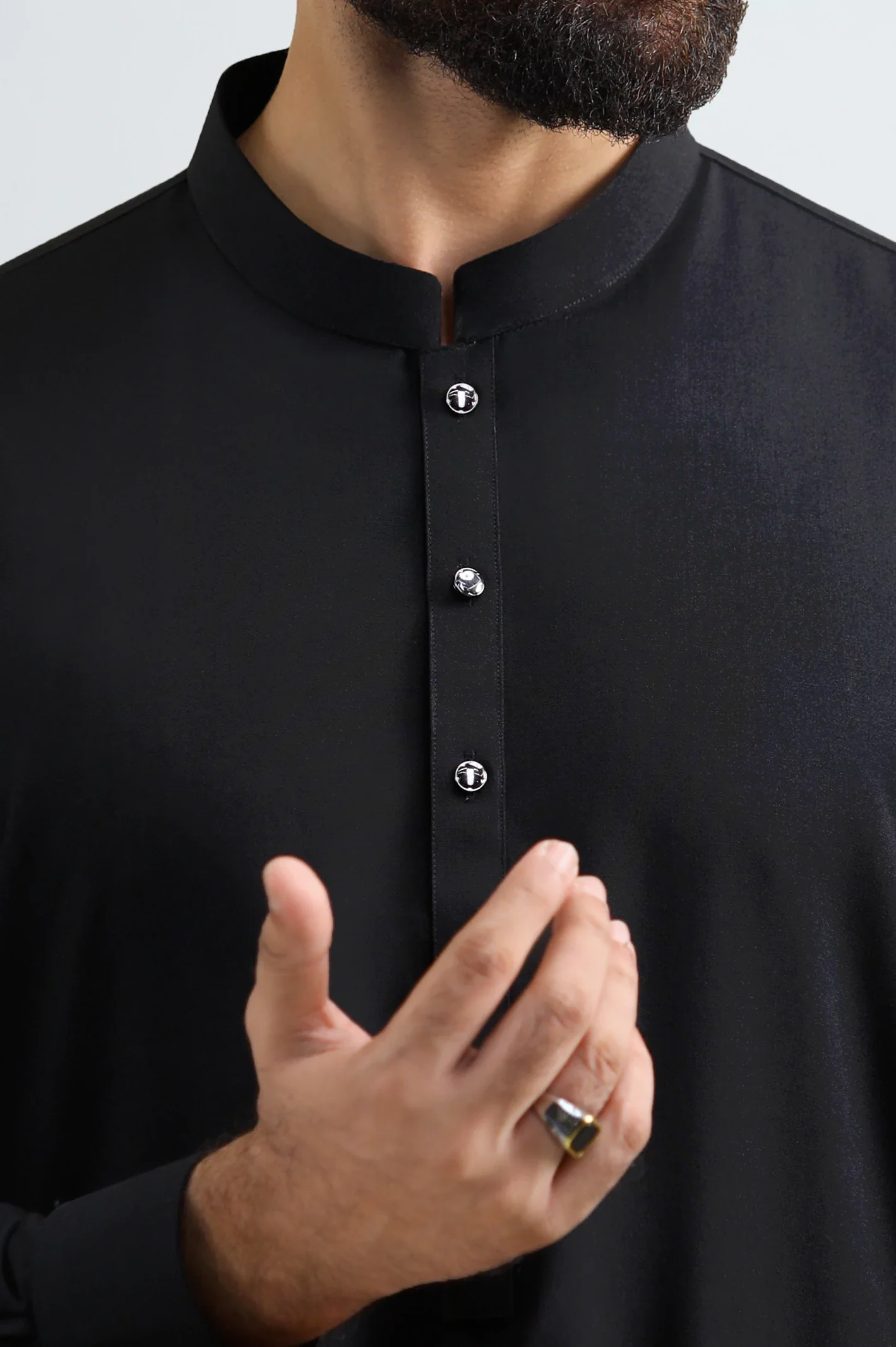 Black Wash & Wear Shalwar Kameez - Image 3