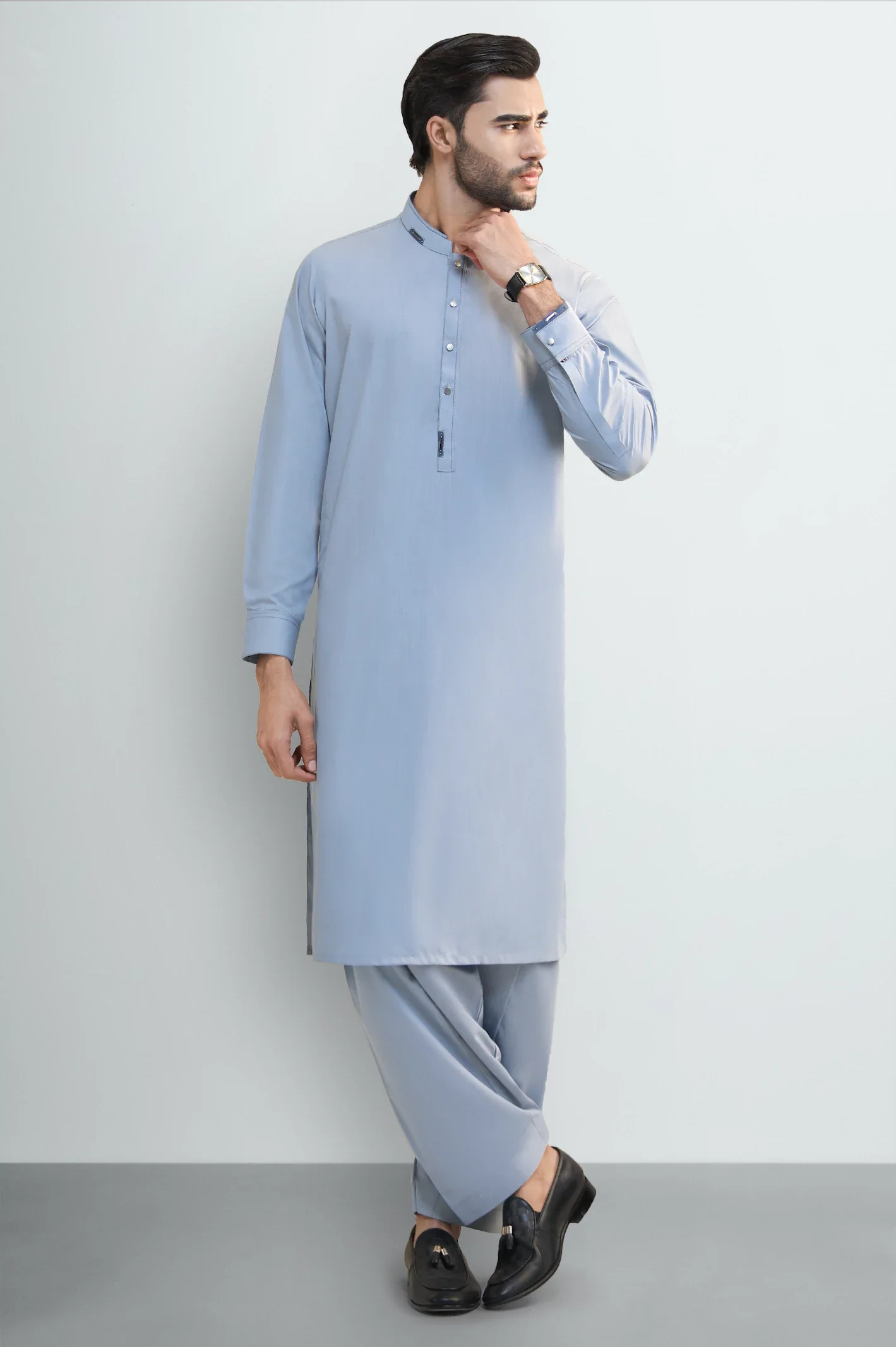 Blue Wash & Wear Shalwar Kameez - Image 2