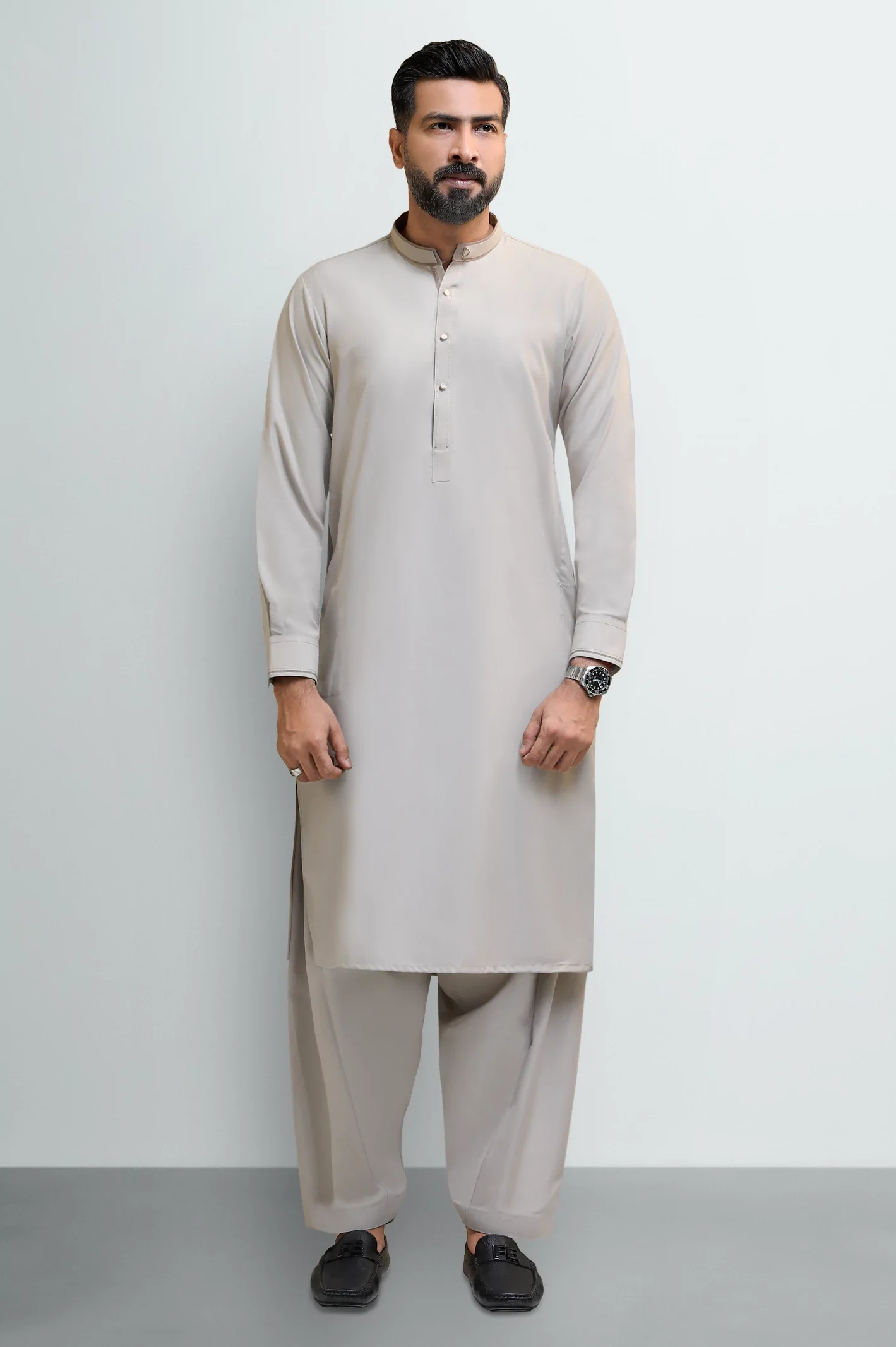 Beige Wash & Wear Shalwar Kameez - Image 2