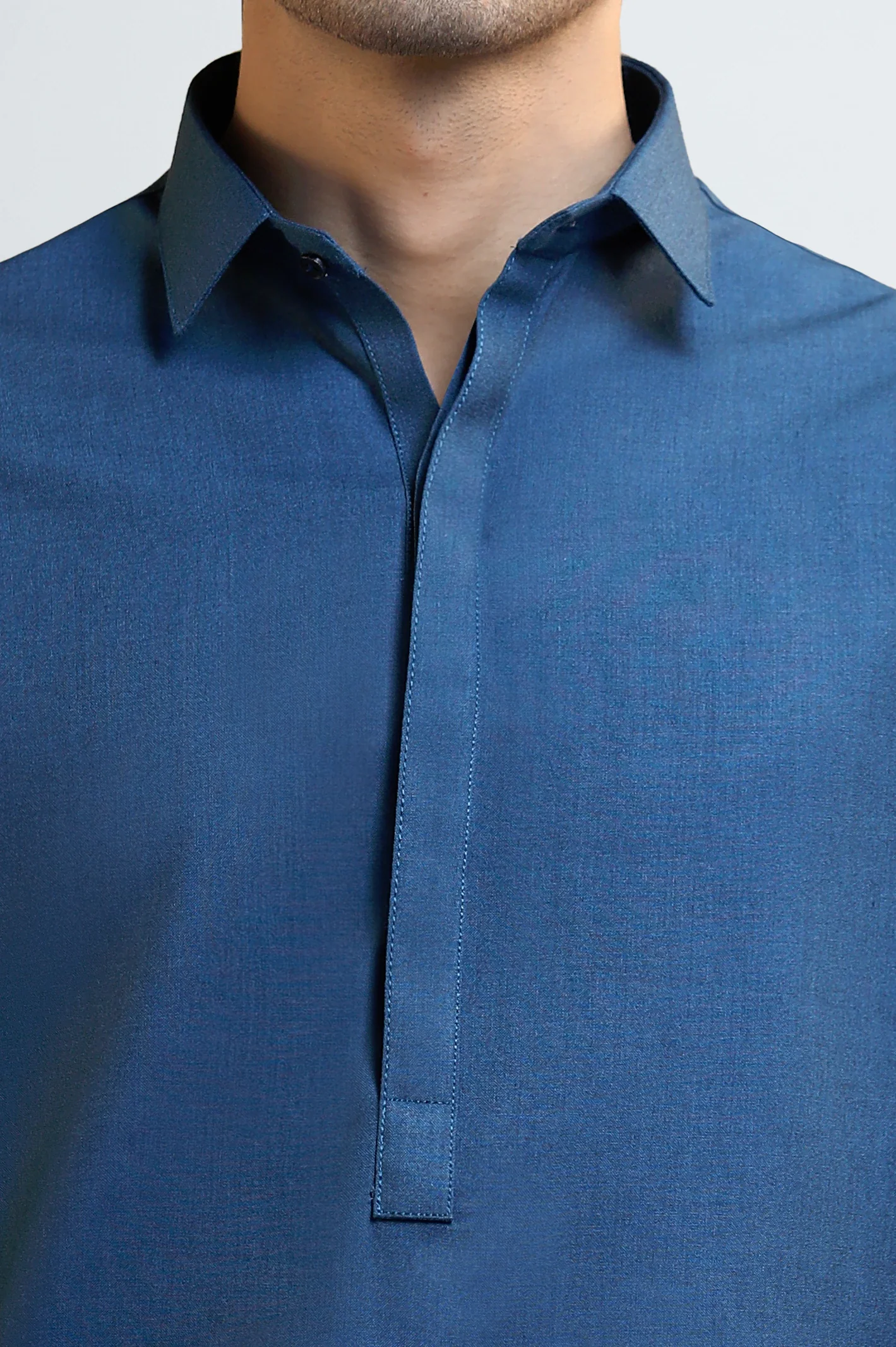 Blue Wash & Wear Shalwar Kameez - Image 3