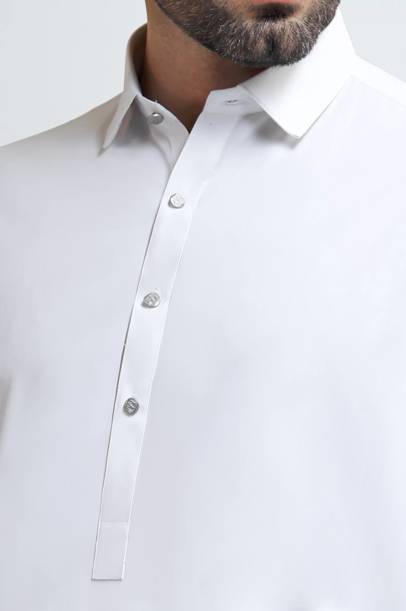 Off White Wash & Wear Shalwar Kameez - Image 2