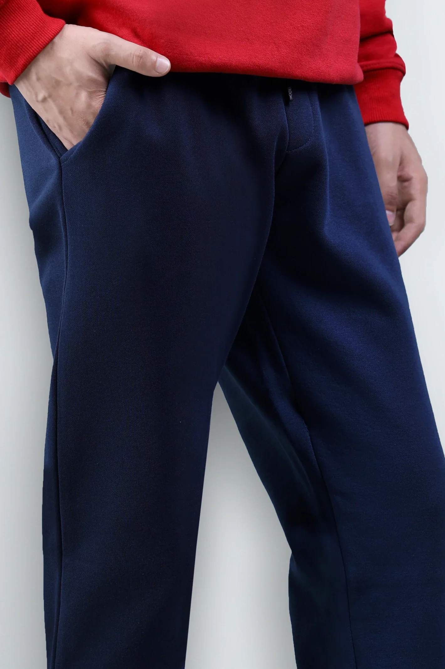 Navy Blue Casual Knitted Trouser - Image 2