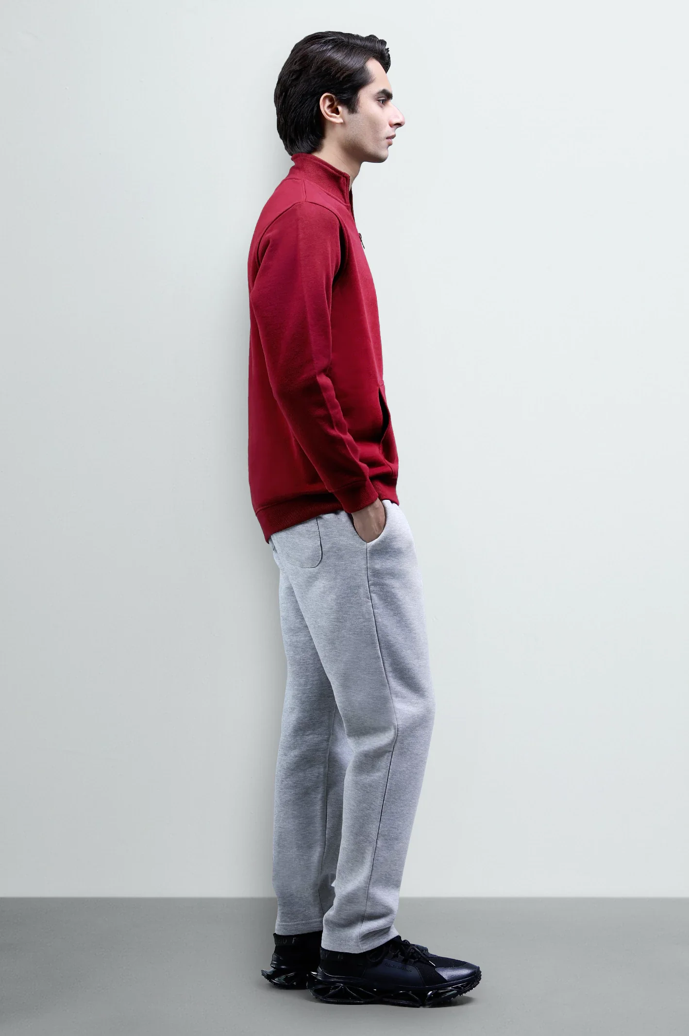 Burgundy Quarter Zip Sweatshirt - Image 4