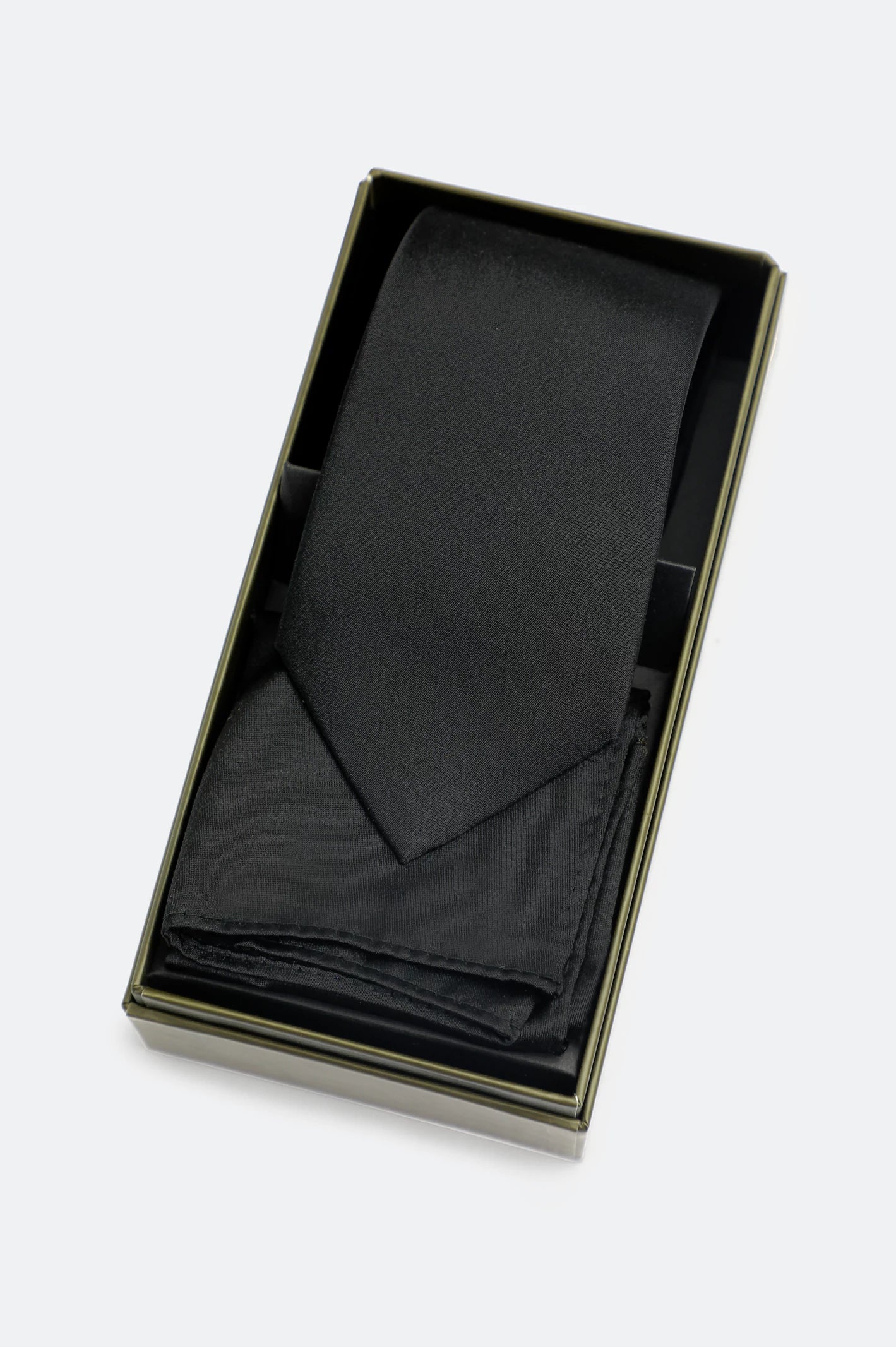 Black Tie With Pocket Square
