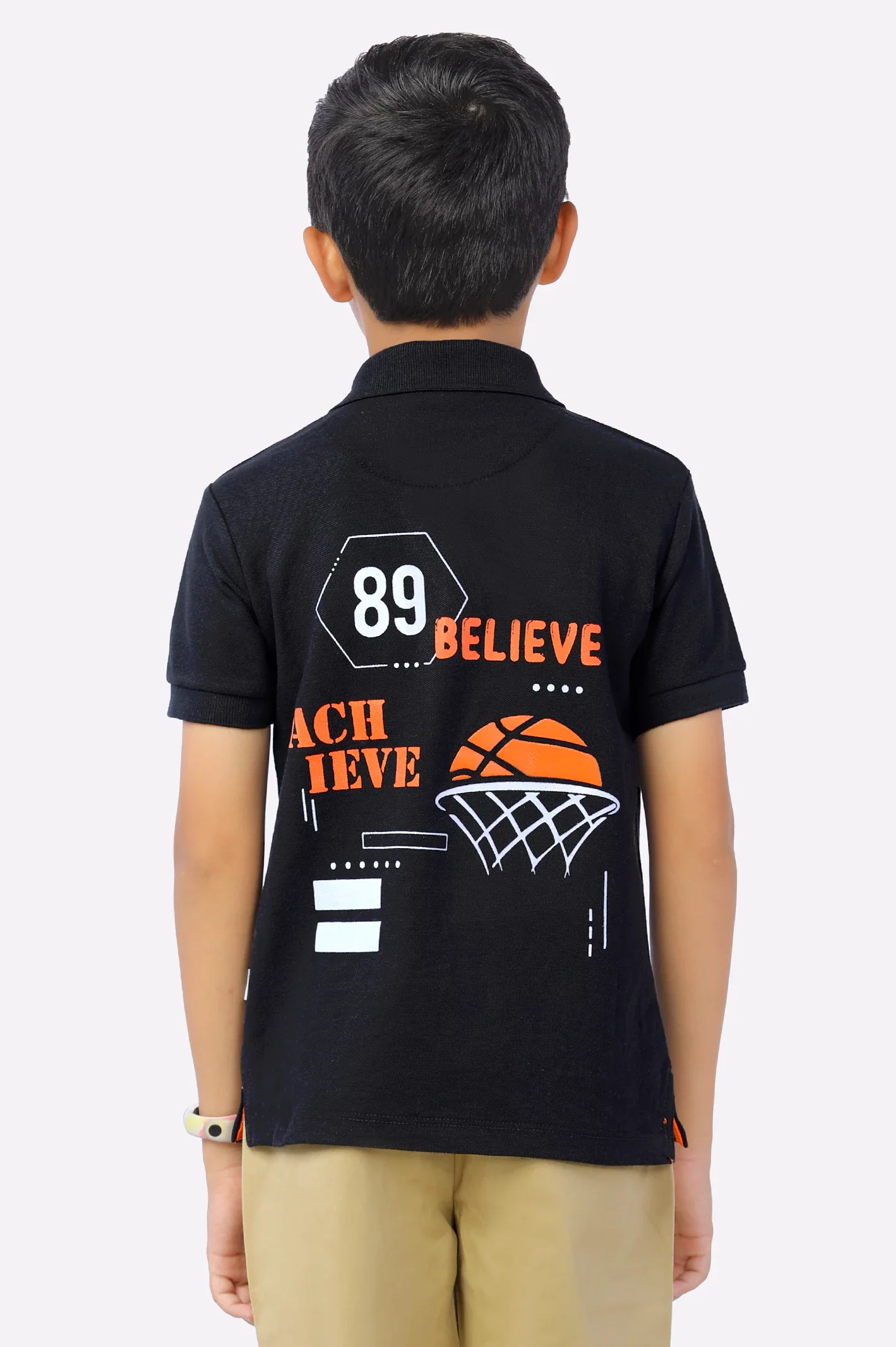 Black Printed Polo - Image 3