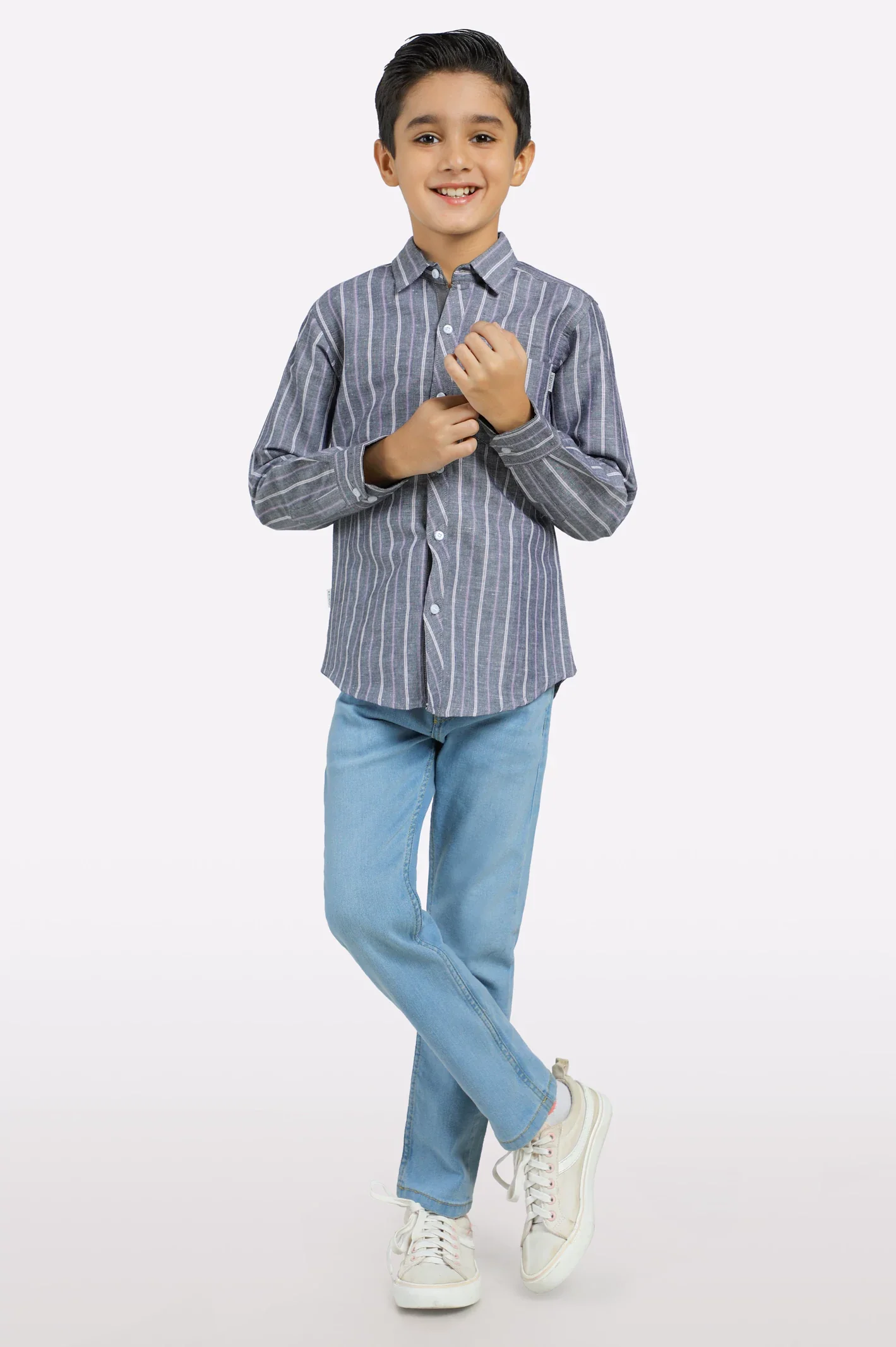 Black Striped Casual Shirt - Image 2