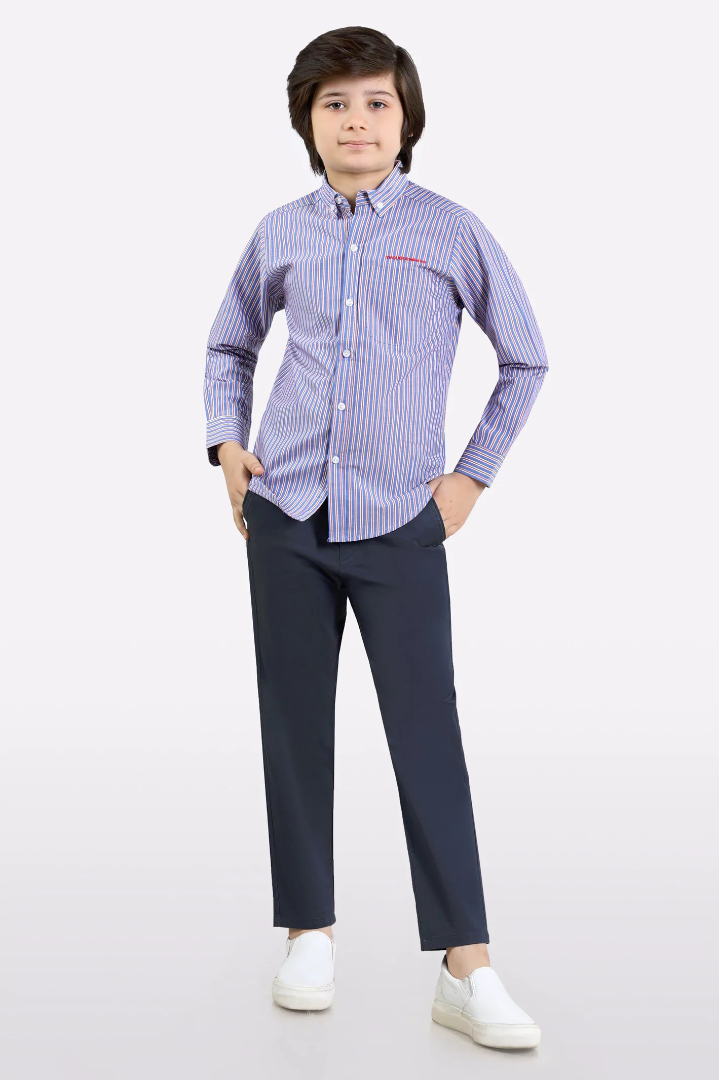 Medium Blue Stripes Casual Shirt - Image 2