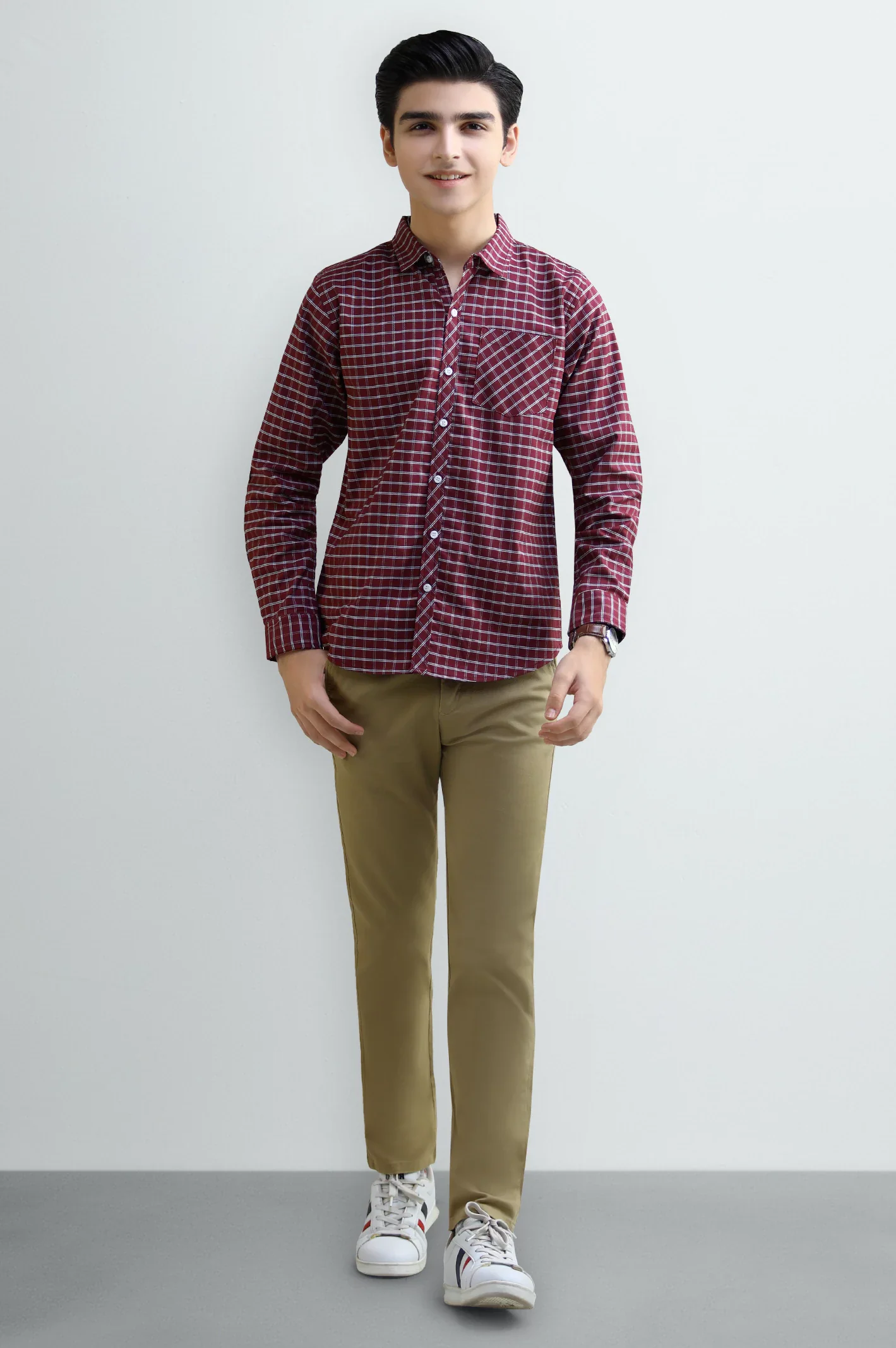 Gingham Check Boys Casual Shirt - Image 2