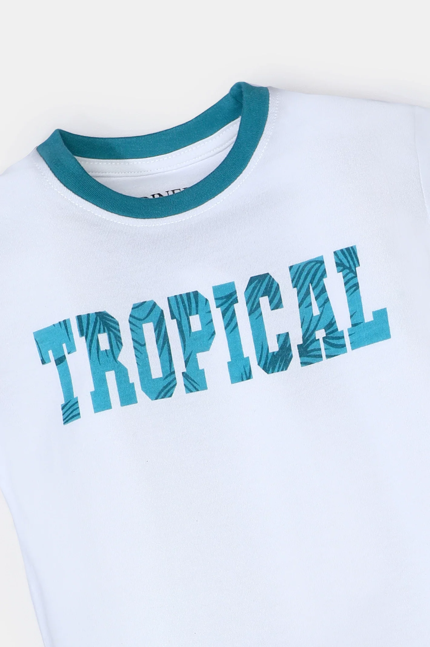 Turquoise Tropical Leafs Boys Combo - Image 2