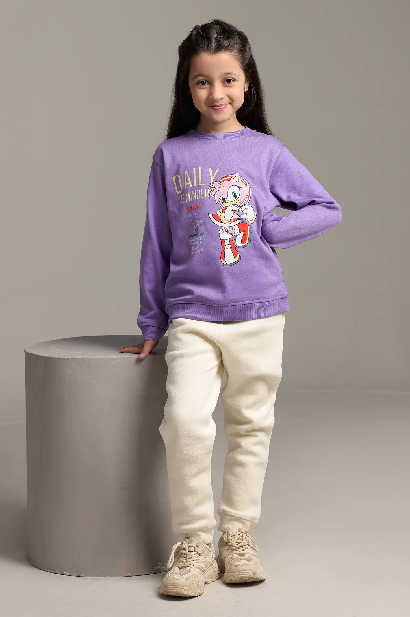 Lavender Graphic Girls Sweatshirt - Image 4