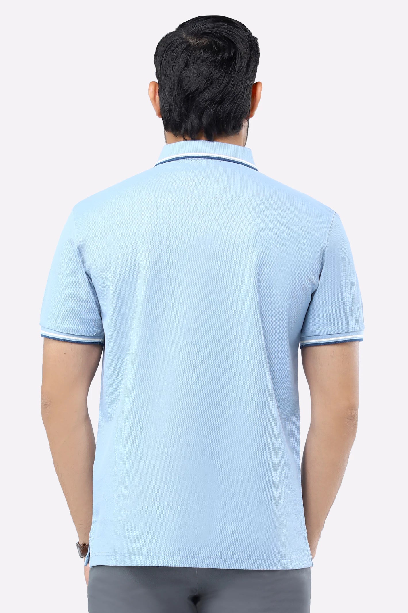 Sky Blue Mercerised Polo - Image 3