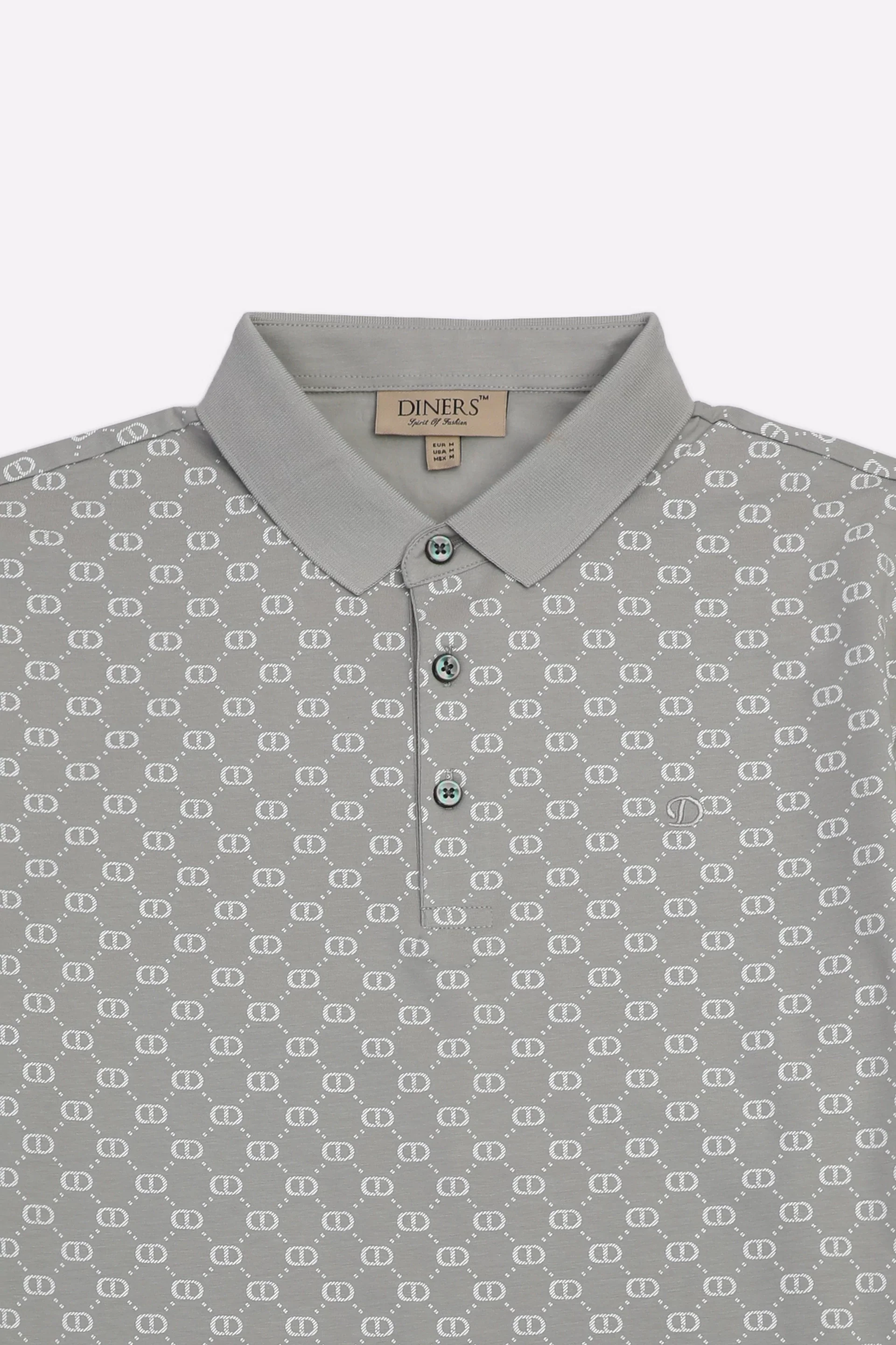 Grey Printed Polo - Image 5