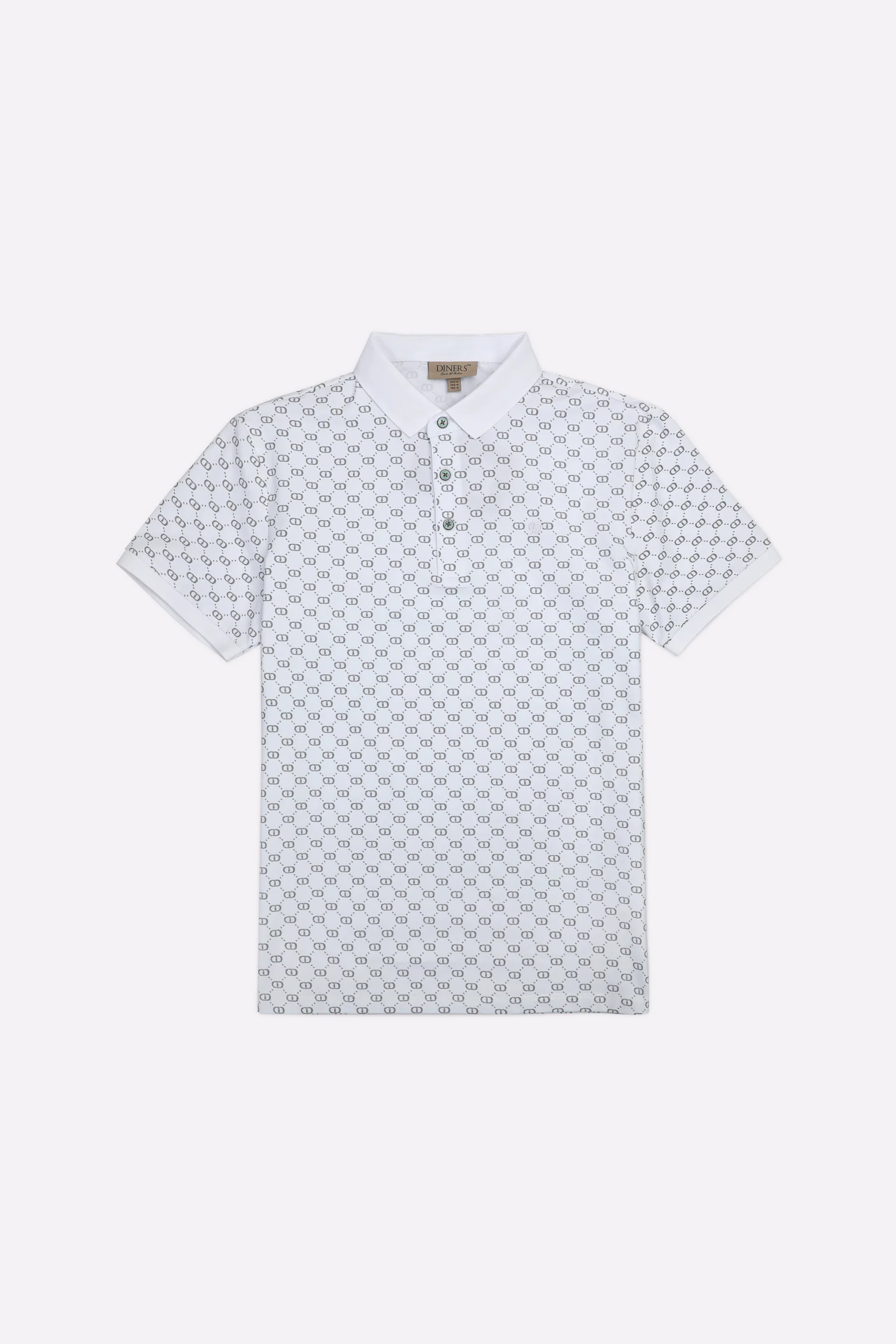 White Printed Polo - Image 4