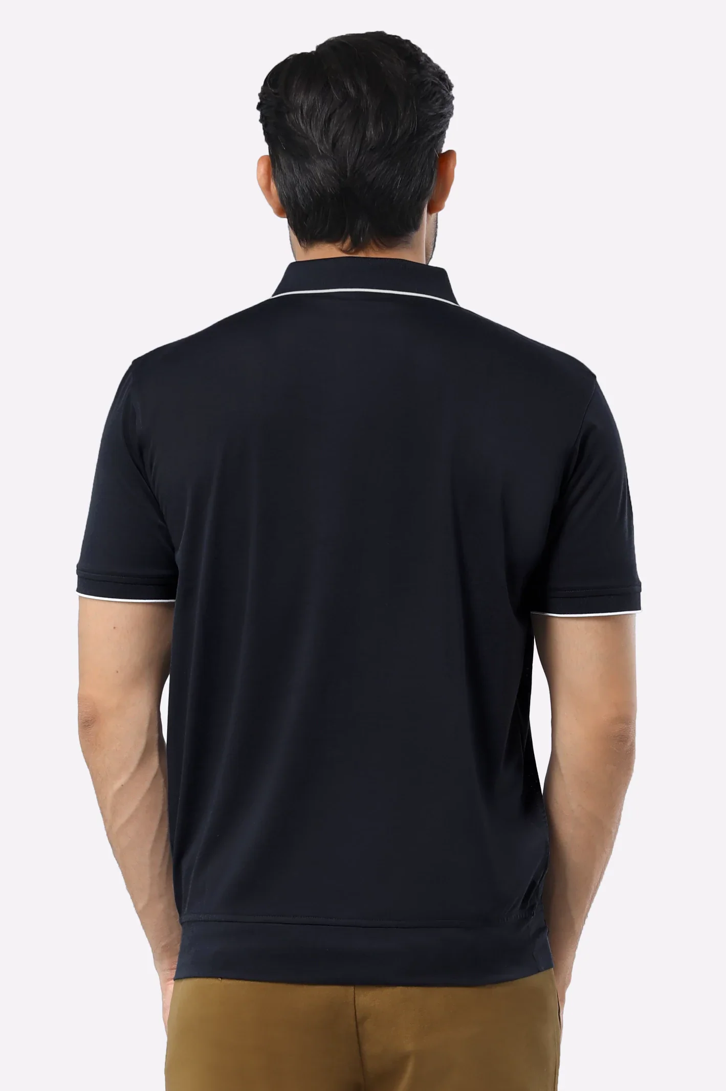 Black Mercerized Polo - Image 3