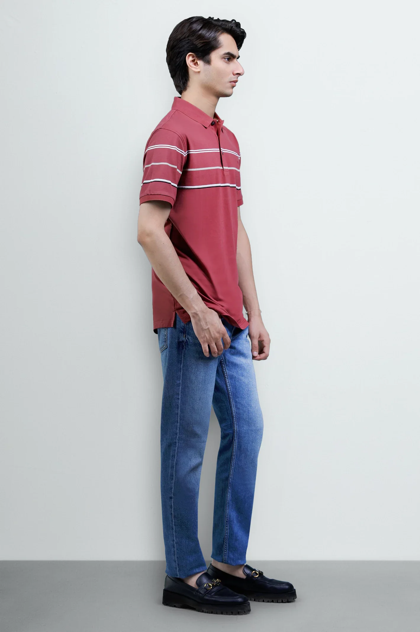 Maroon Yarn Dyed Polo - Image 3