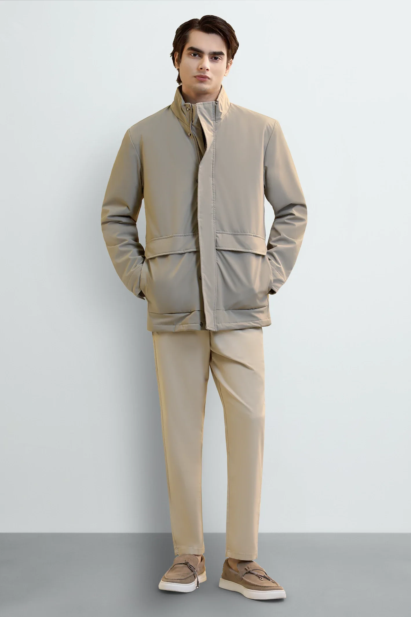 Men's Khaki Parka Jacket - Image 2