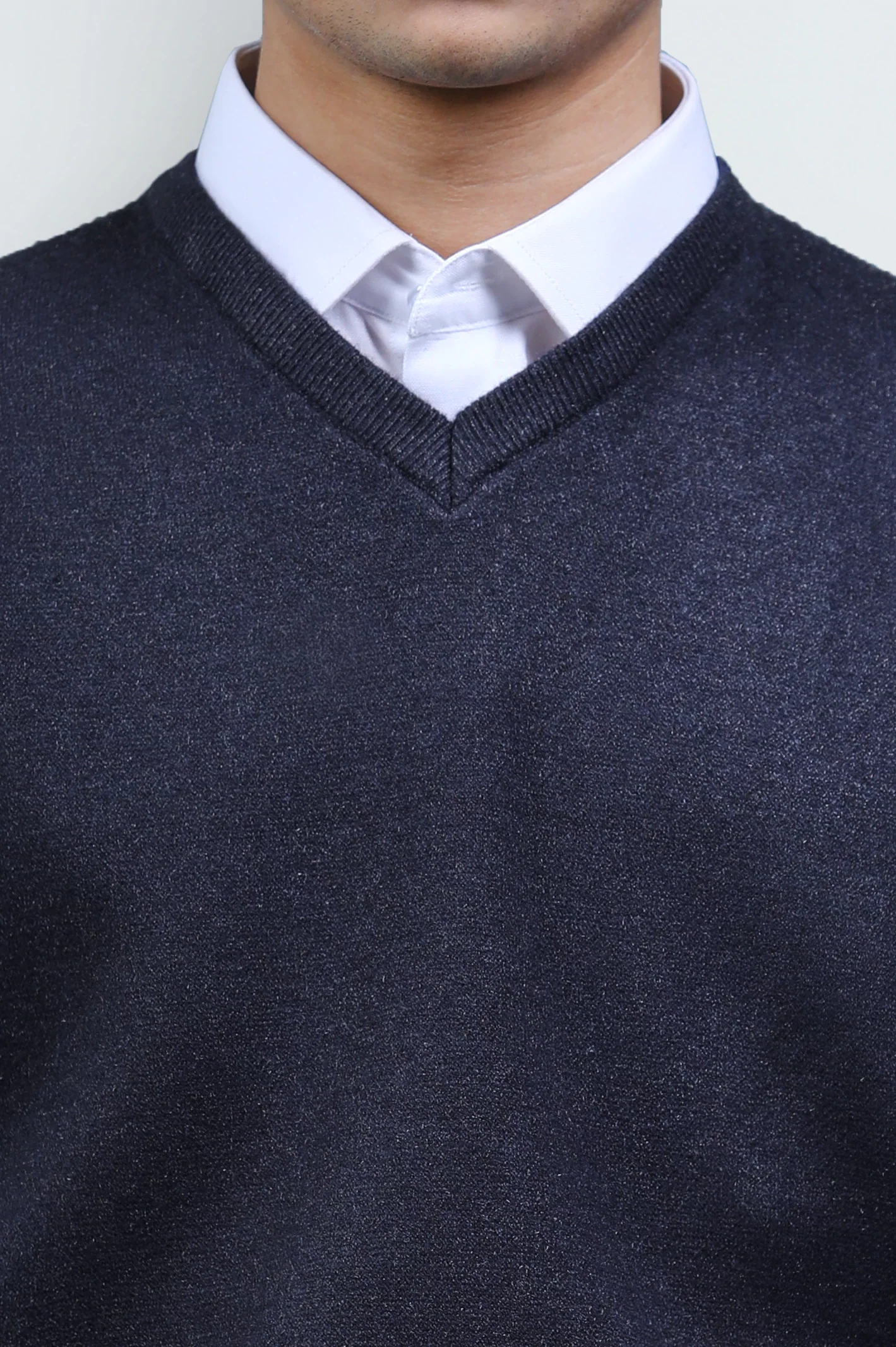 Charcoal Sleeveless V-Neck Sweater - Image 3