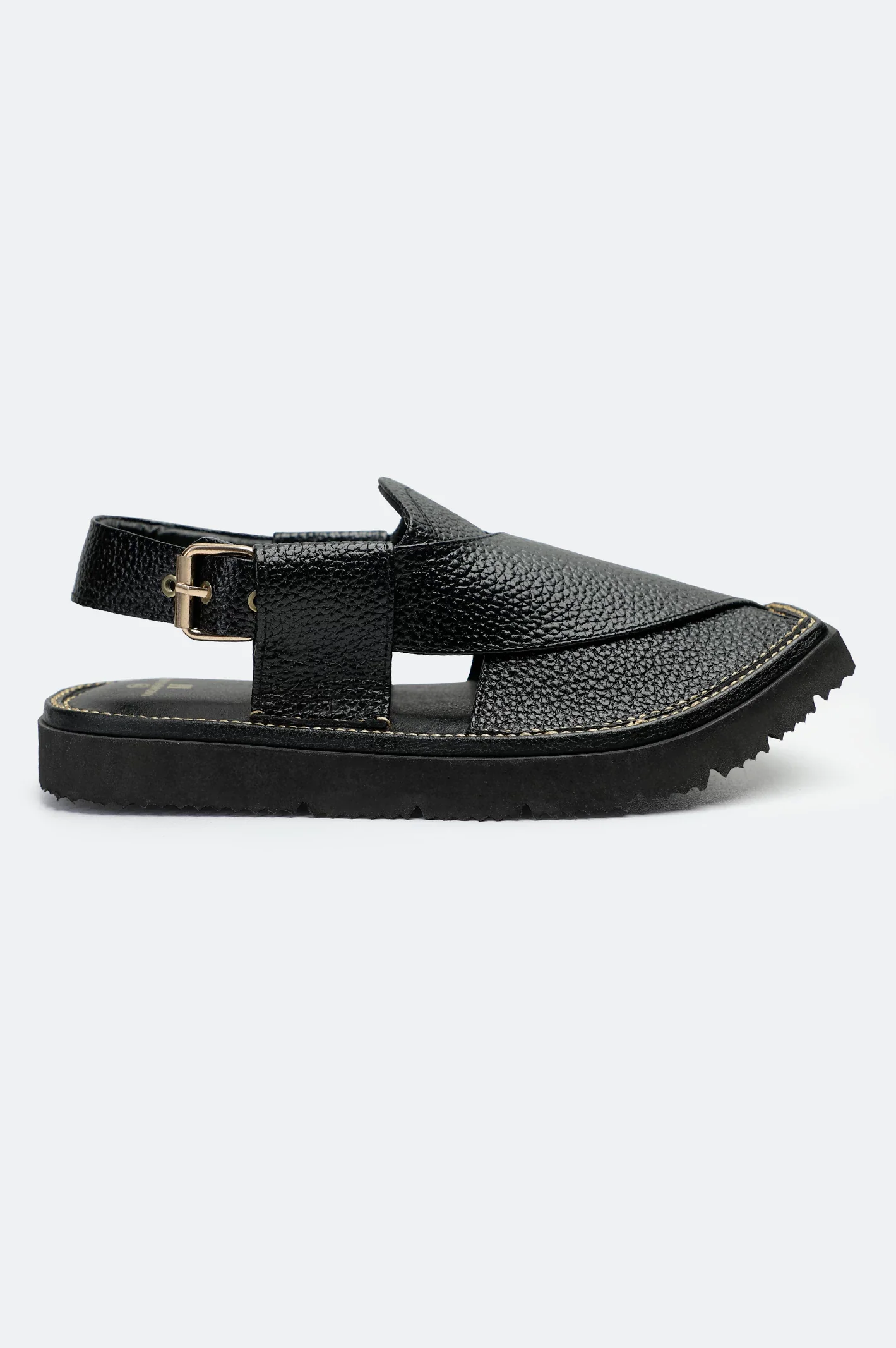 Black Casual Peshawari Sandal - Image 2