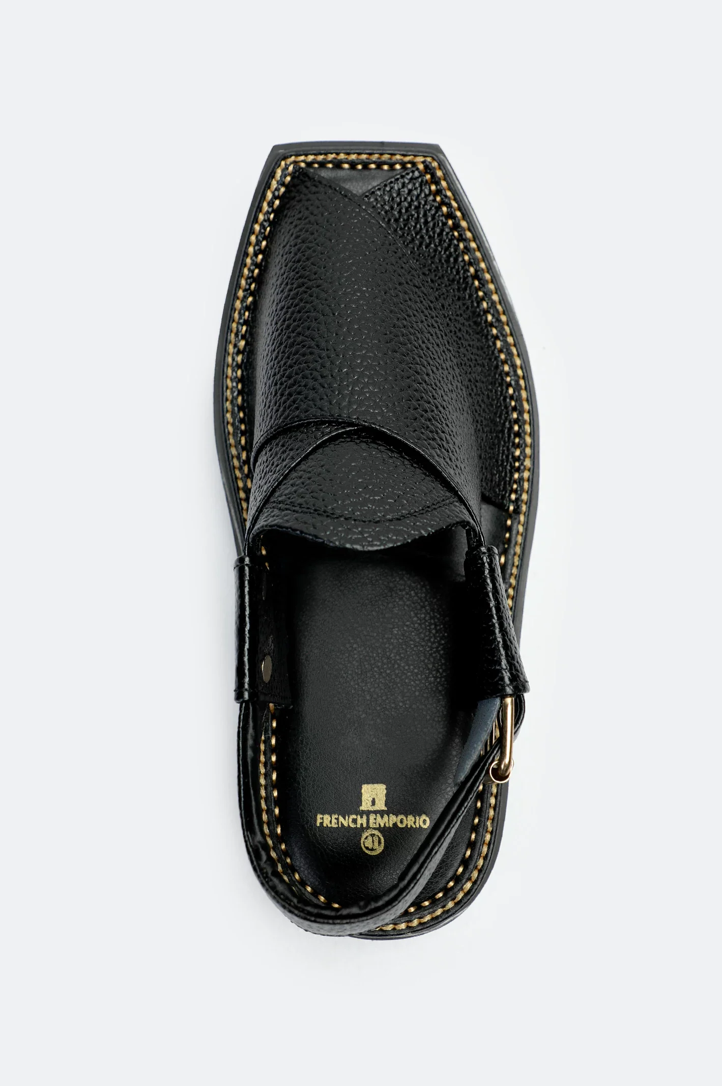 Black Casual Peshawari Sandal - Image 3