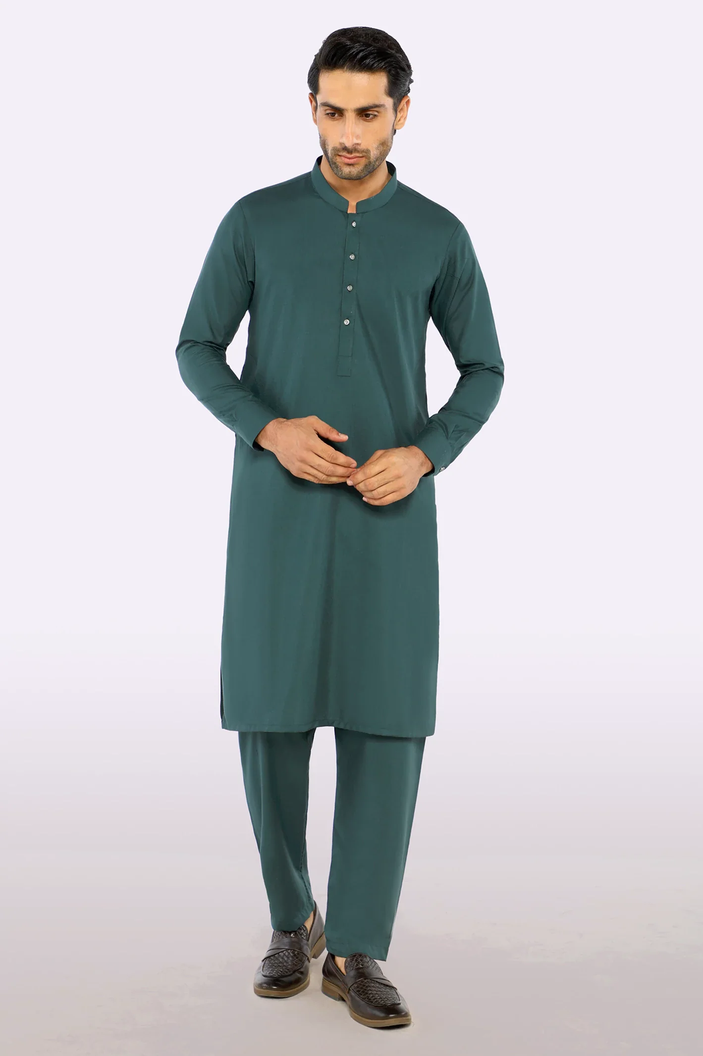 Green Wash & Wear Fabric