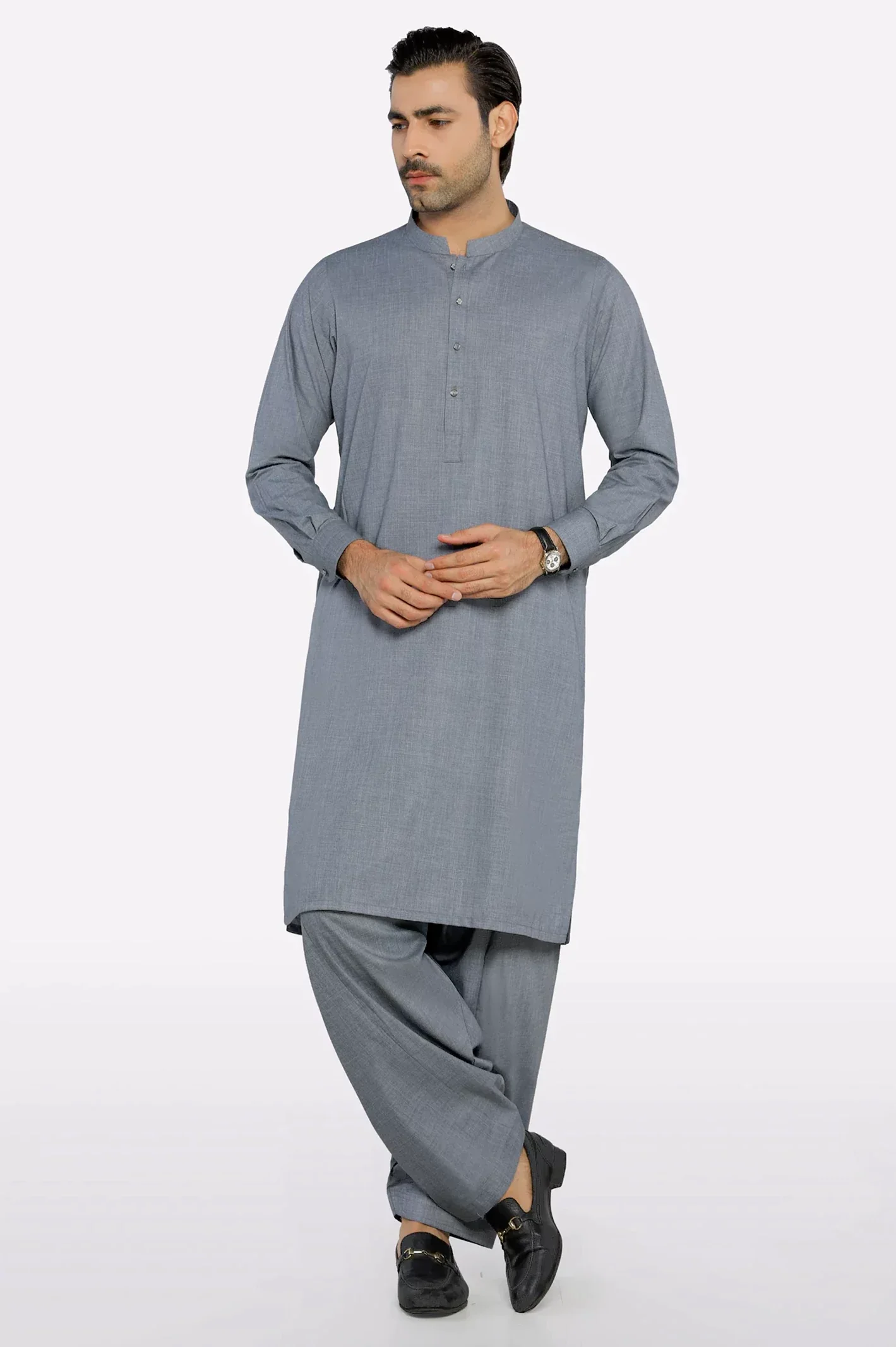 Grey Wash & Wear Fabric