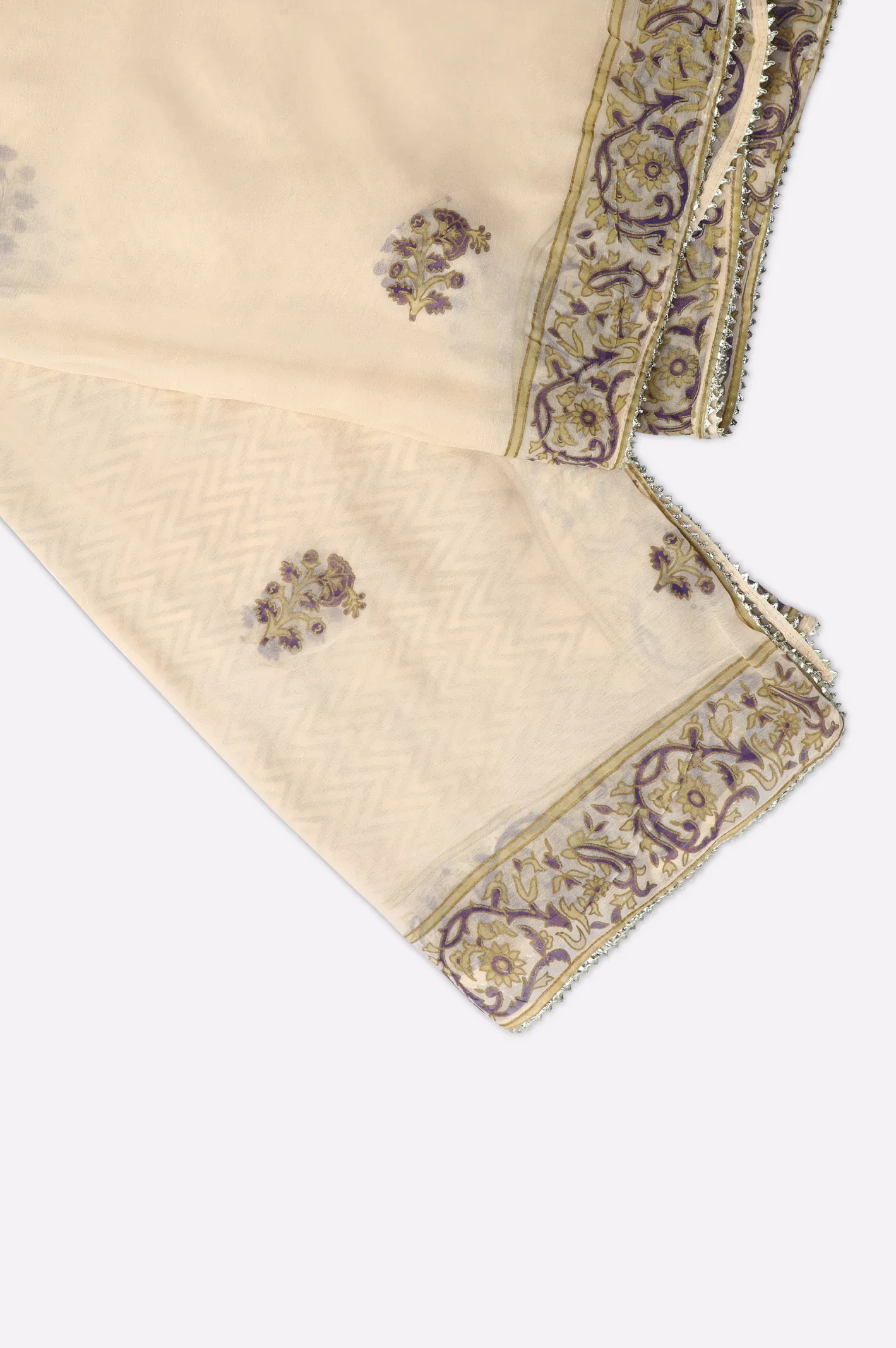 Peach Printed Dupatta - Image 2