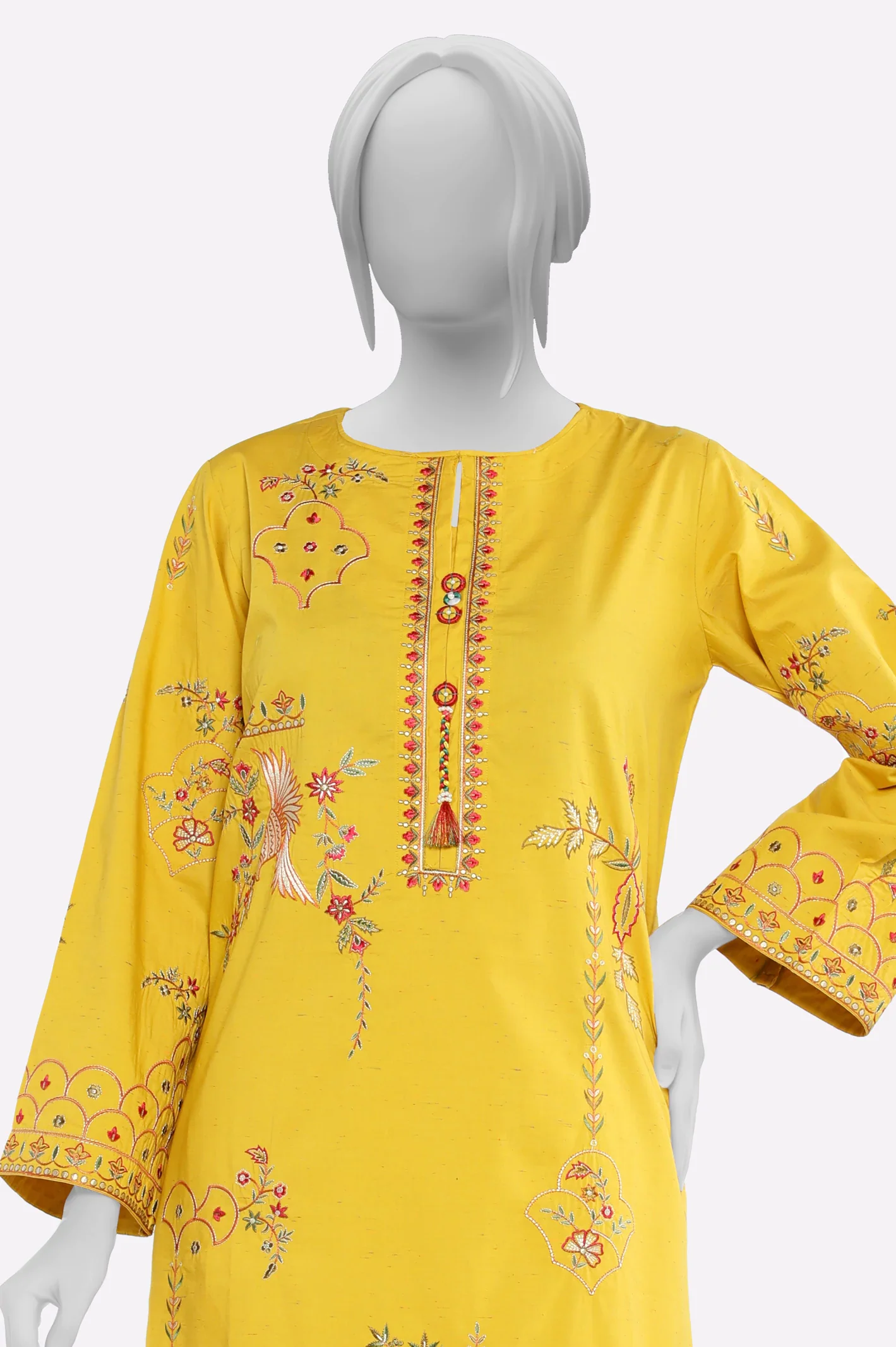 Mustard Embroidered 2PC - Image 2