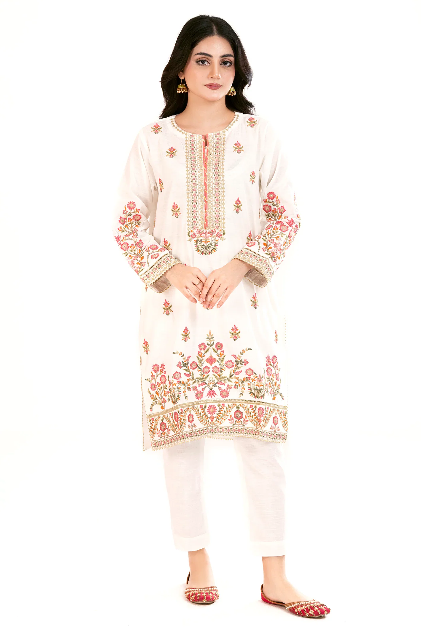 White Embroidered 2PC - Image 2