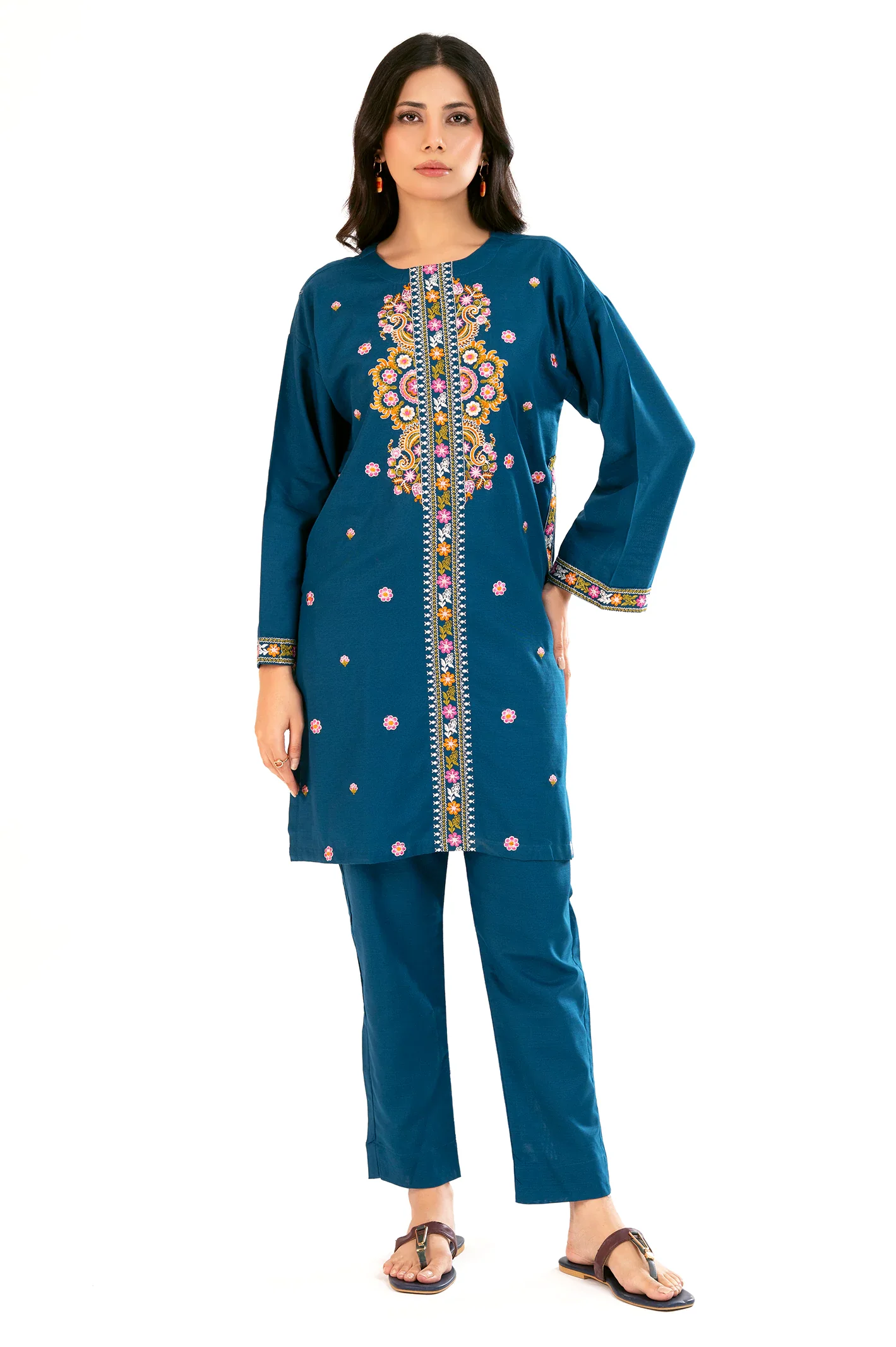 Teal Embroidered 2PC - Image 3