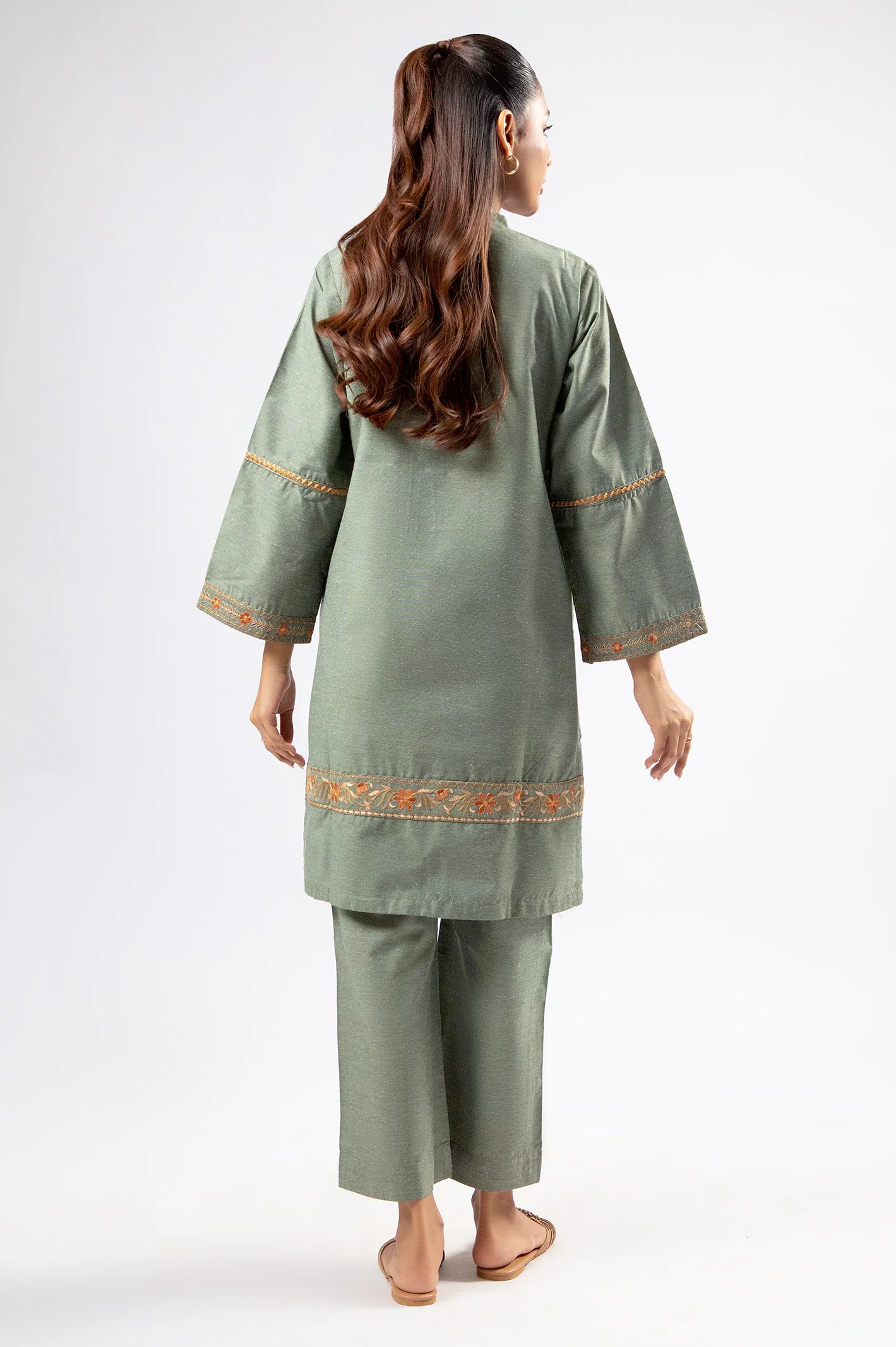 Green Embroidered 2PC - Image 3