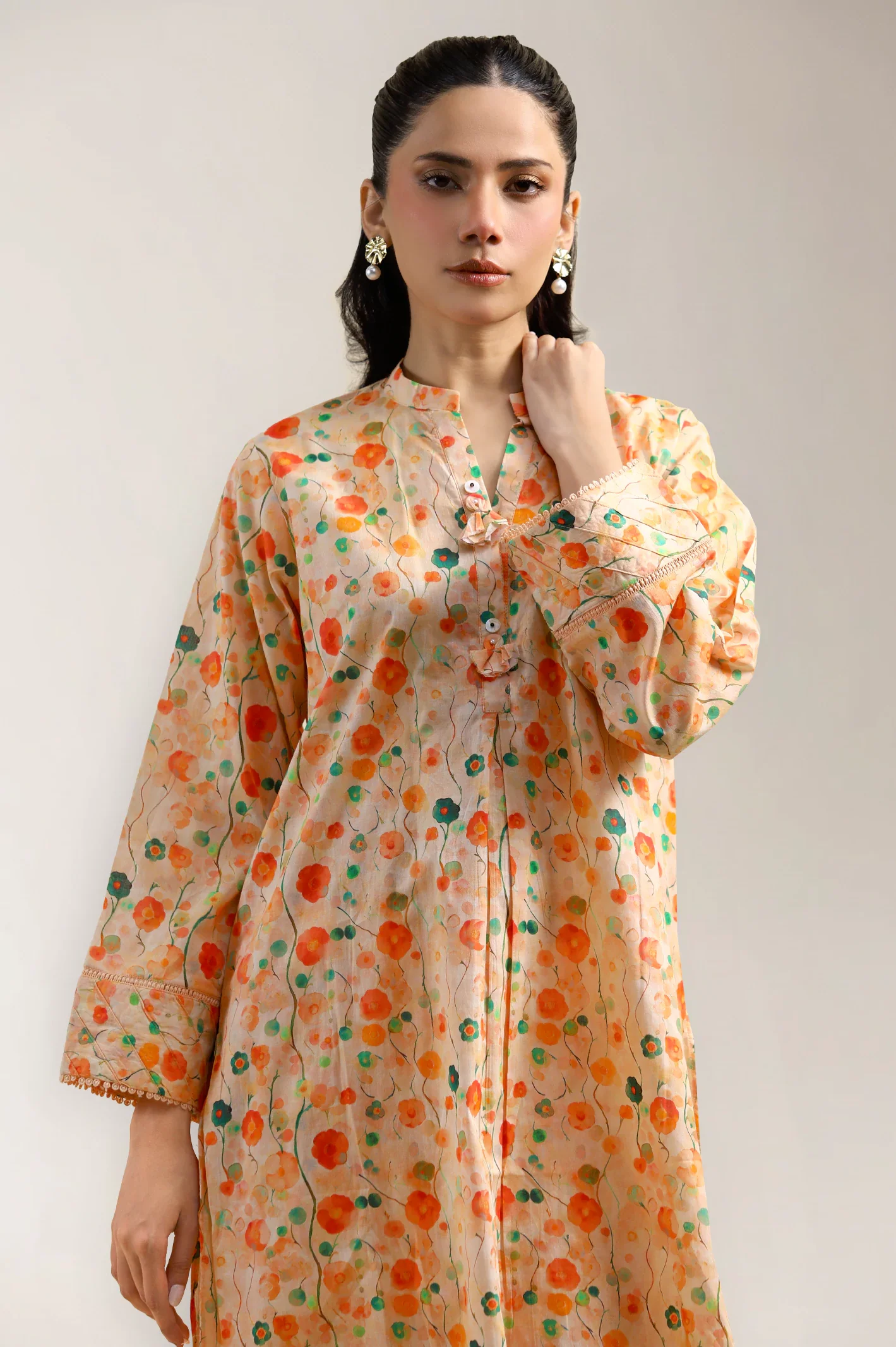 Peach Printed 2PC - Image 2