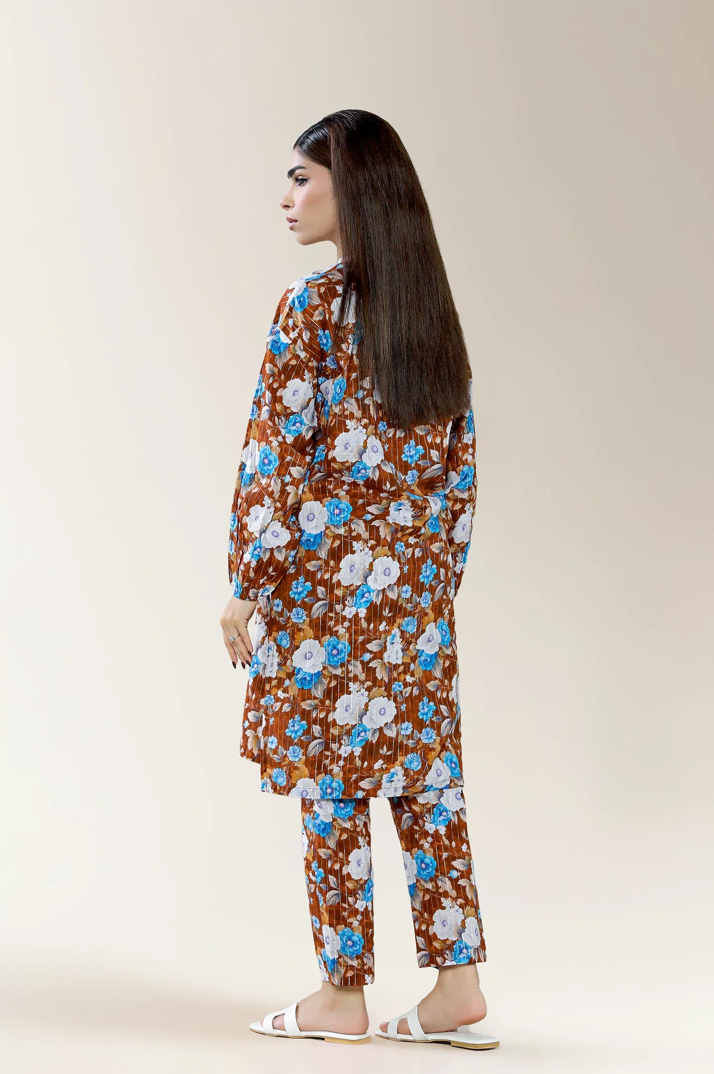 Printed Dobby Brown 2PC - Image 2