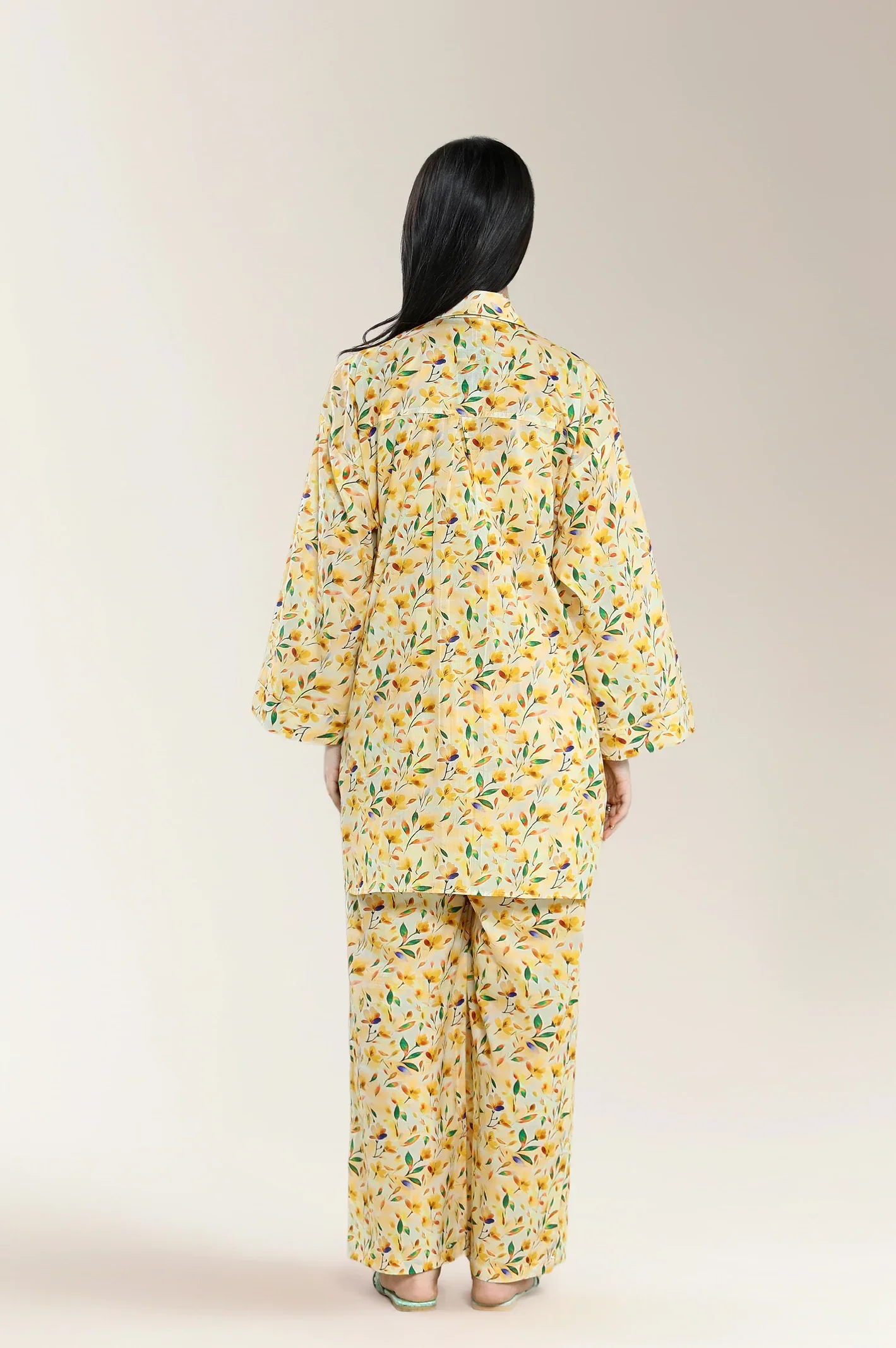 Basic Printed Lawn-Cream 2PC - Image 2