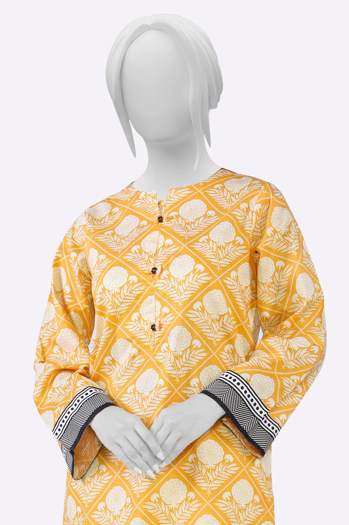 Orange Printed Kurti - Image 2