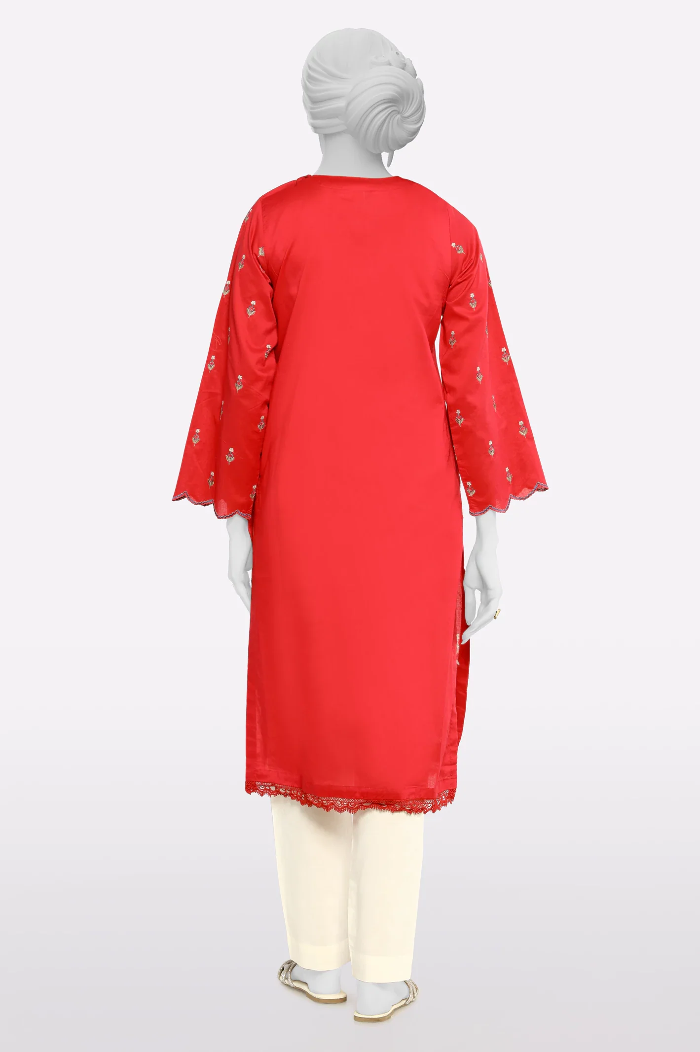 Red Embroidered Kurti - Image 3