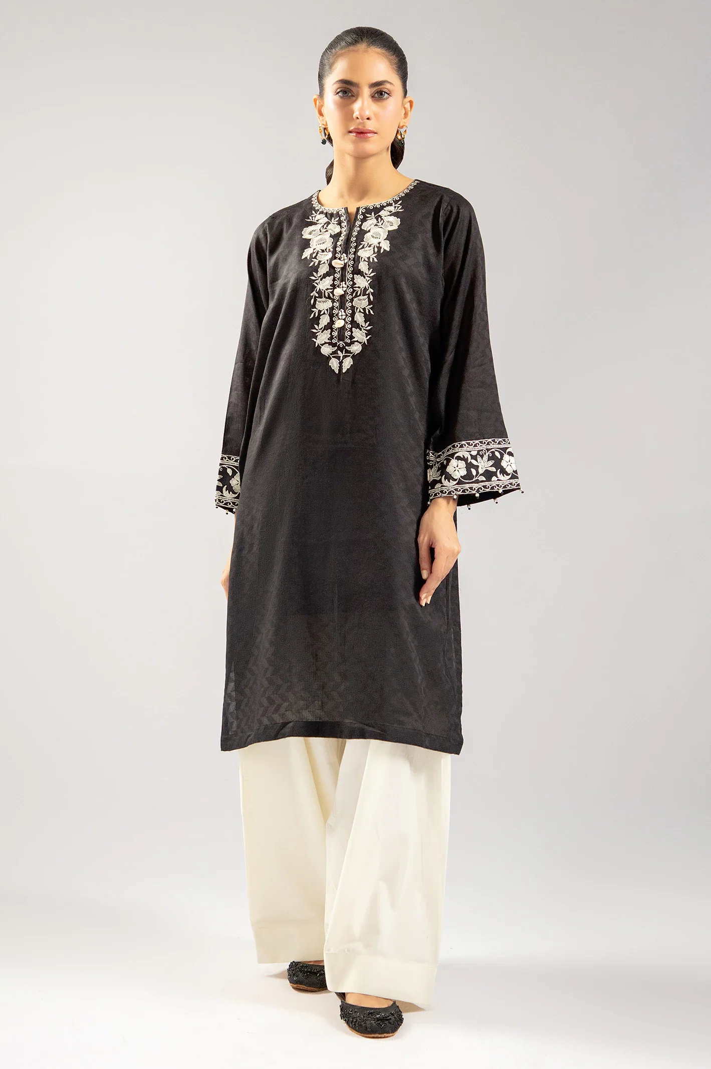 Black Embroidered Kurti
