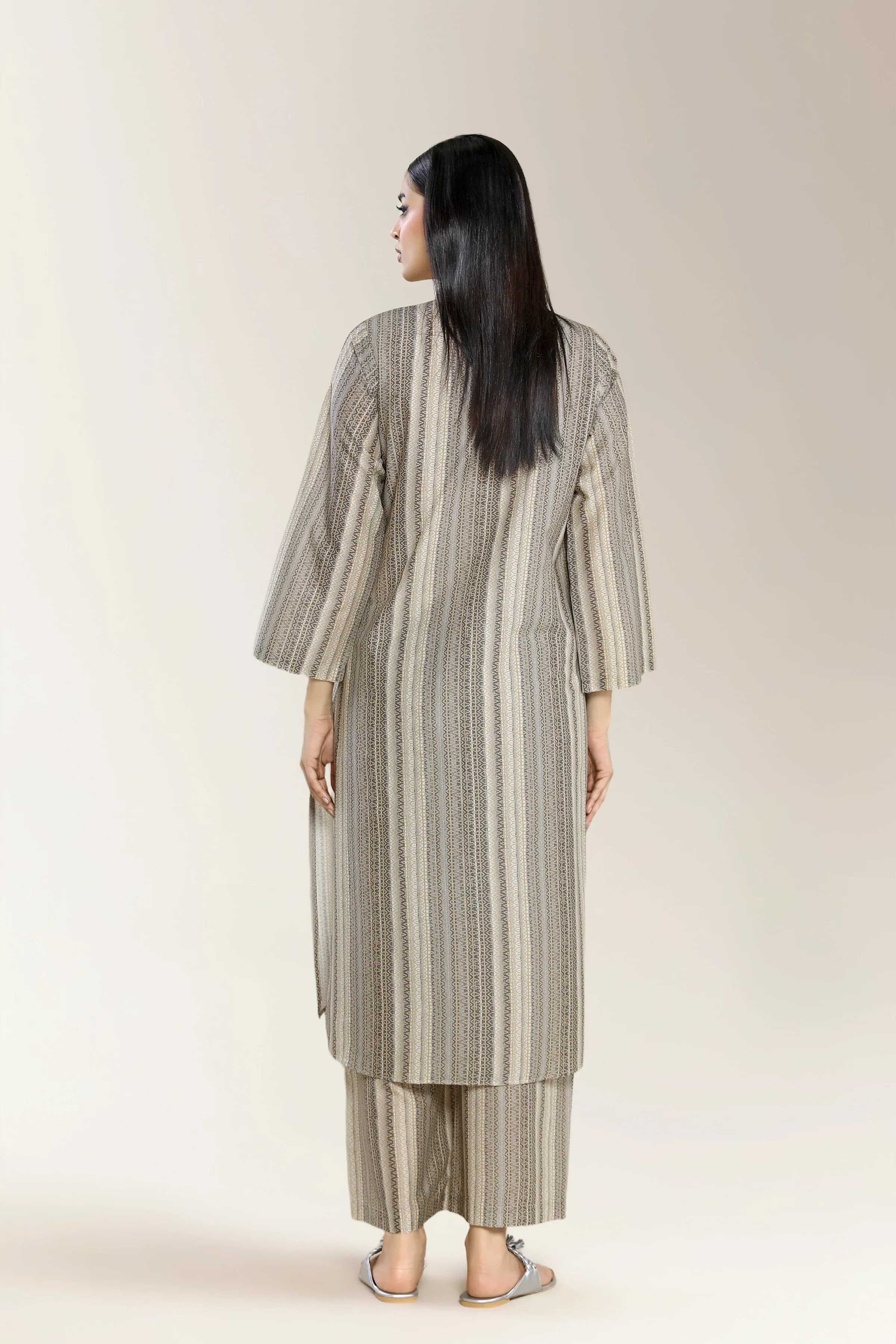 Printed Cambric Beige 2Pc - Image 2