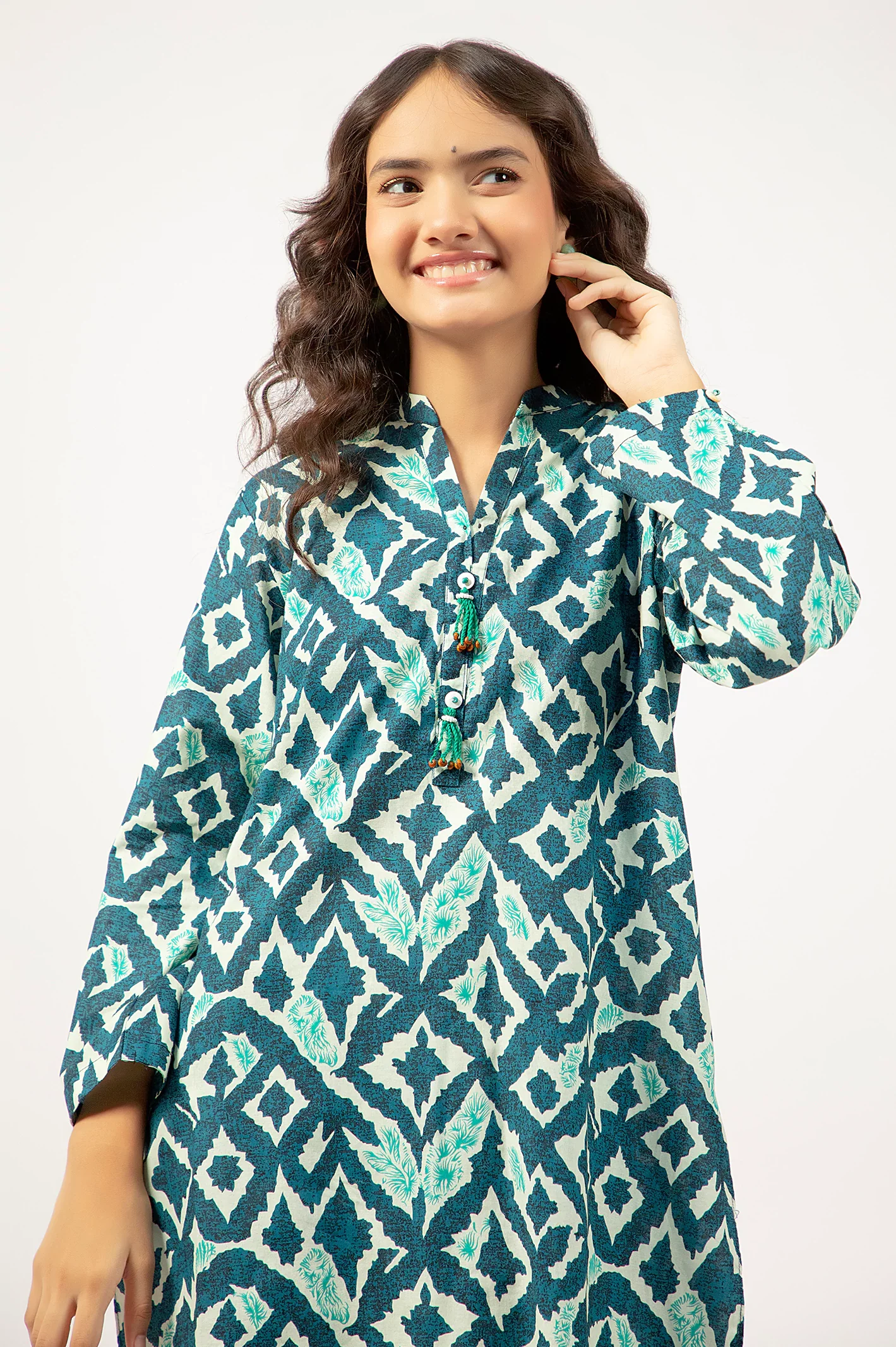Teal Printed Teens 2PC - Image 2