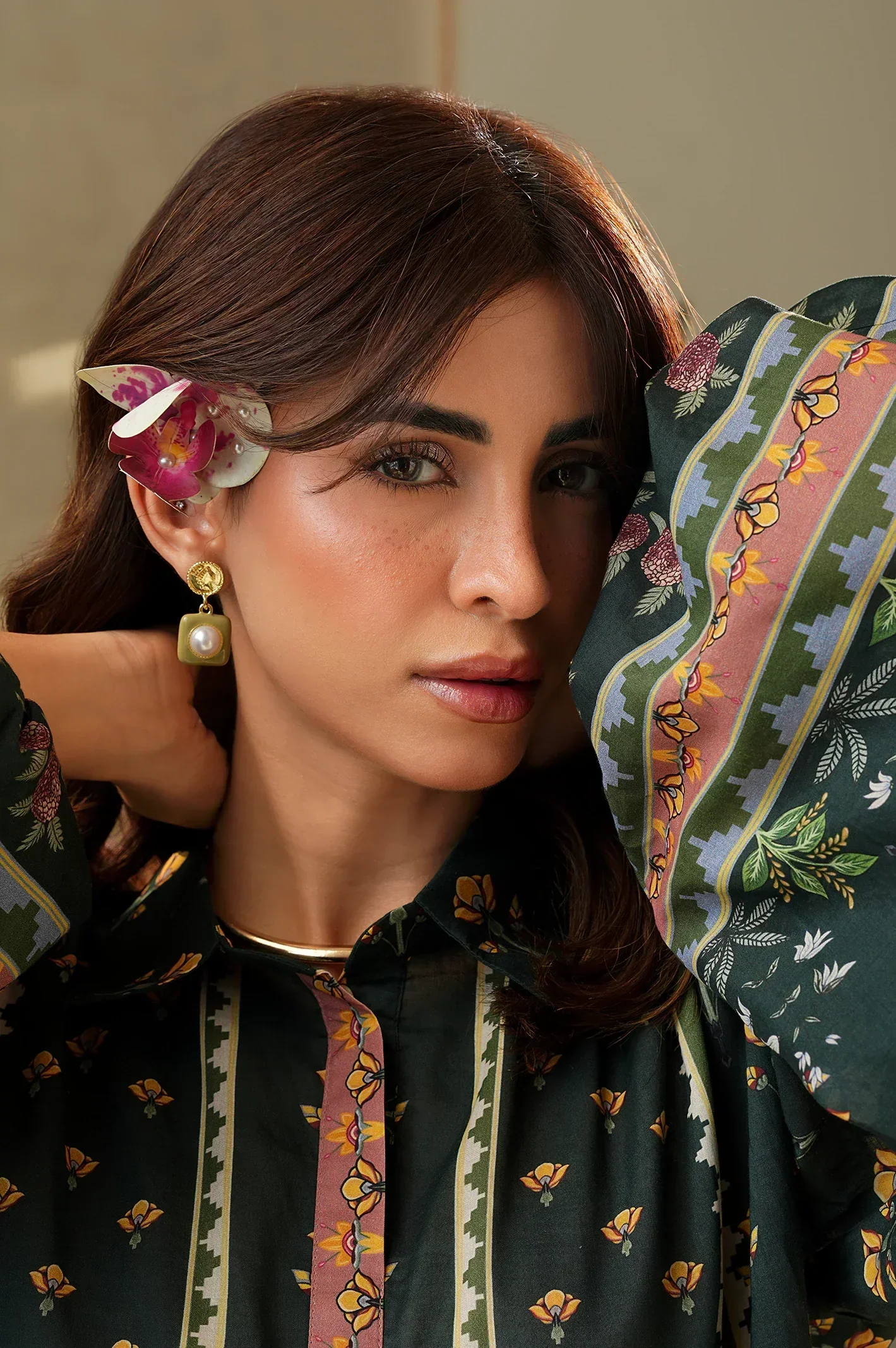 Printed Lawn-Dark Green Unstitched 3Pc - Image 6