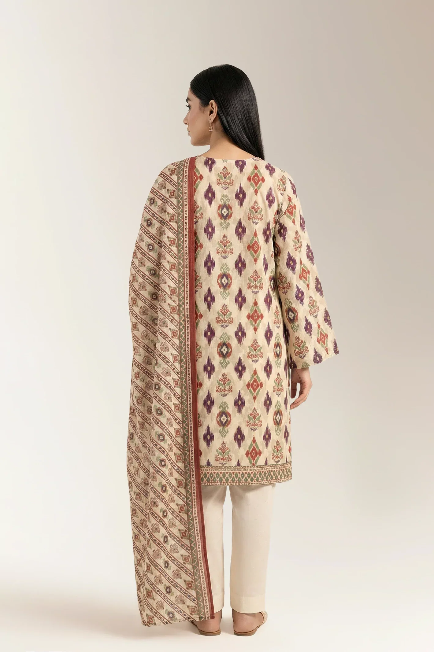 Printed Lawn-Fawn Unstitched 3PC - Image 2